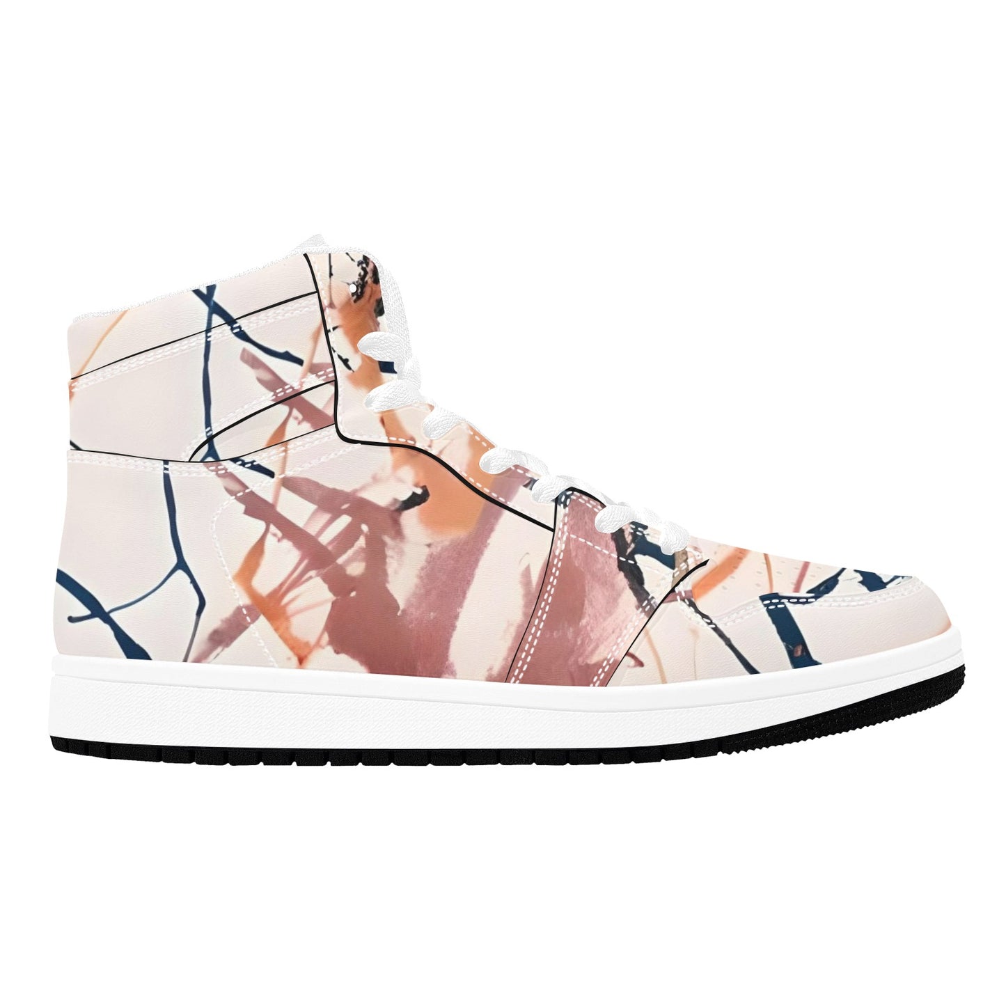 High Top Sneakers Abstract Lines High Top Sneakers Shoes Men's High Top Sneakers Shoes