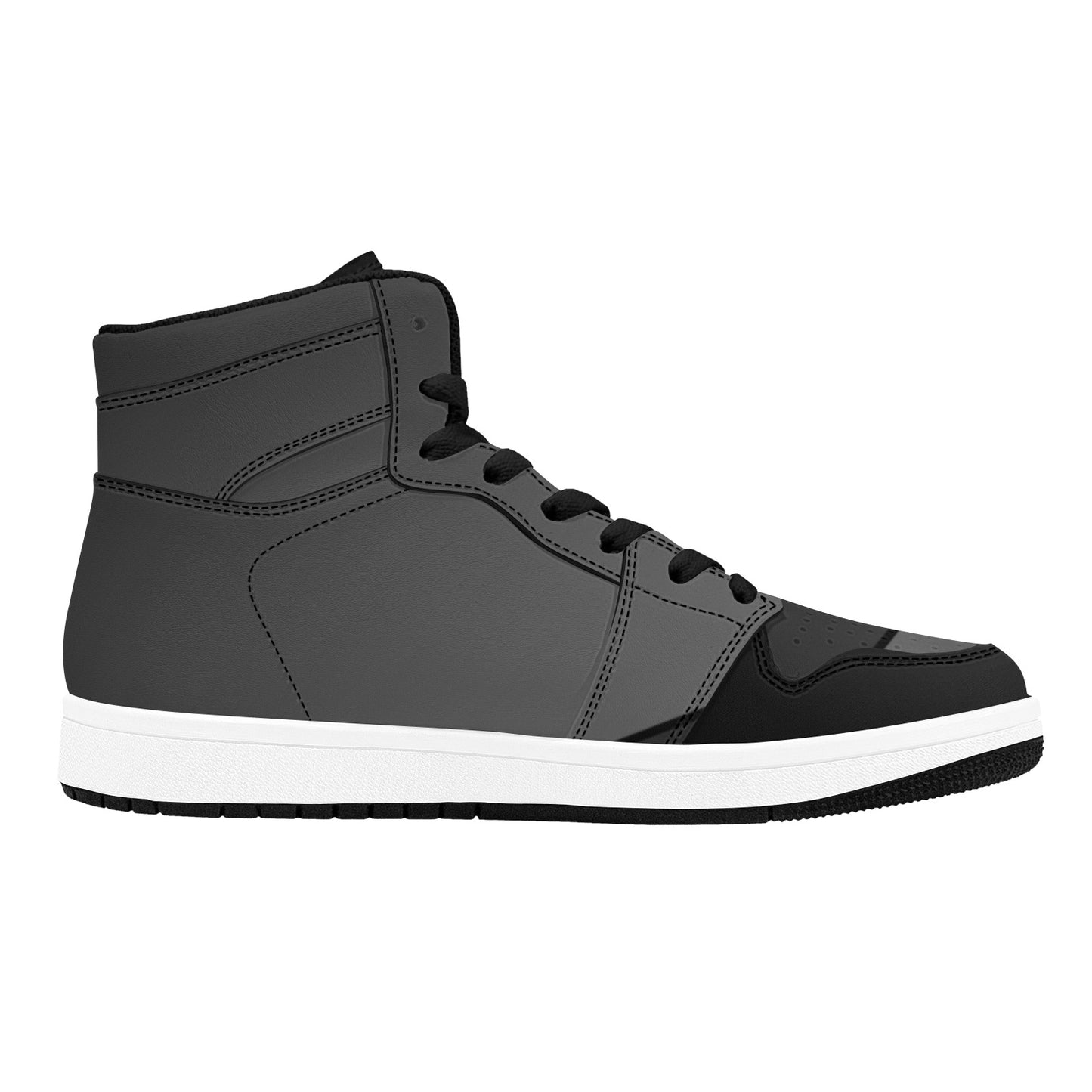 Black High Top Sneakers  Black Geometric Lines HIgh Top Sneakers Men's High Top Sneakers