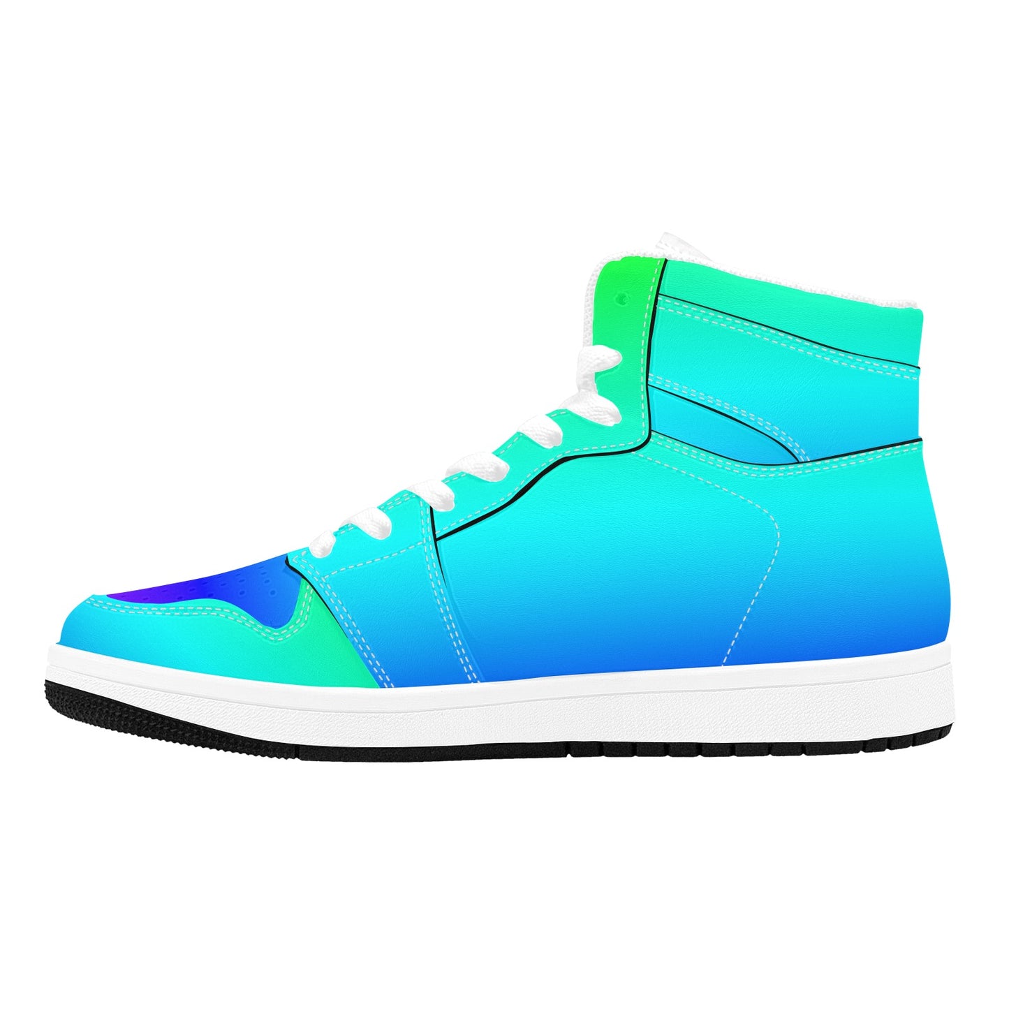 High Top Sneakers Customizable High Top Sneakers Gradient Turquoise Men's High Top Sneakers