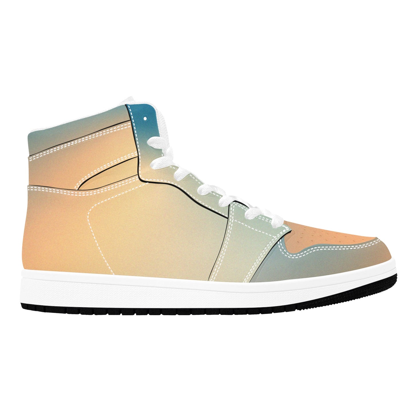 High Top Sneakers Customizable High Top Sneakers Gradient Salmon Blue Men's High Top Sneakers