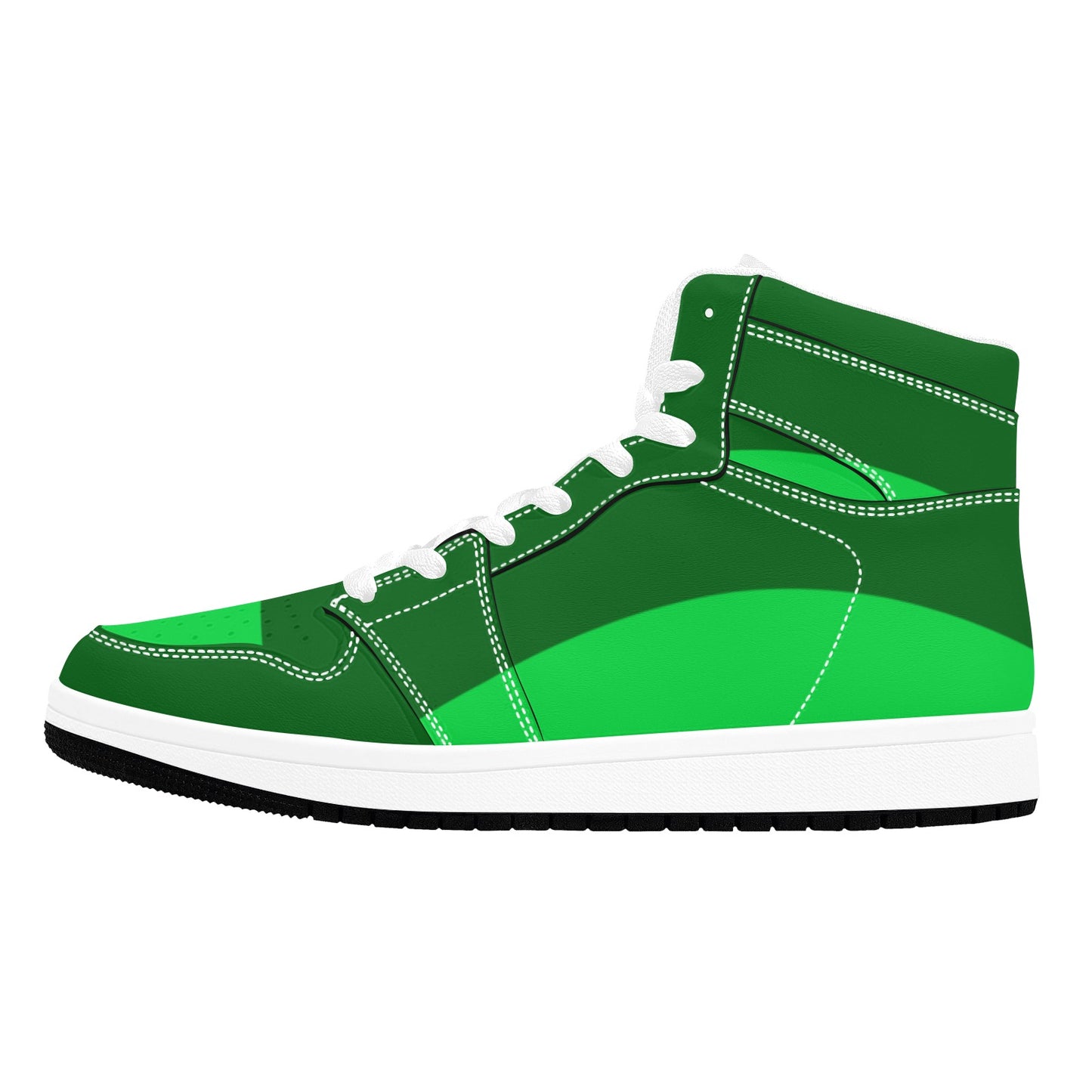 High Top Sneakers Three Tone Green Colors High Top Sneakers  Men's High Top Sneakers