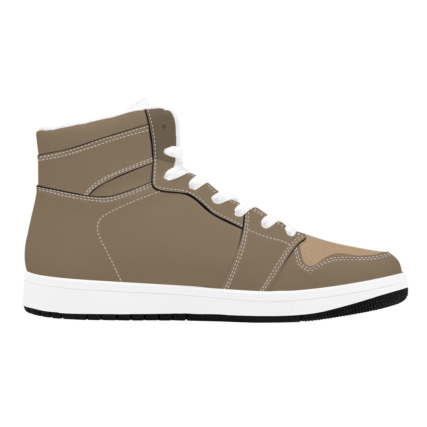 Brown High Top Sneakers Two Tone Brown Colors High Top Sneakers Men's High Top Sneakers