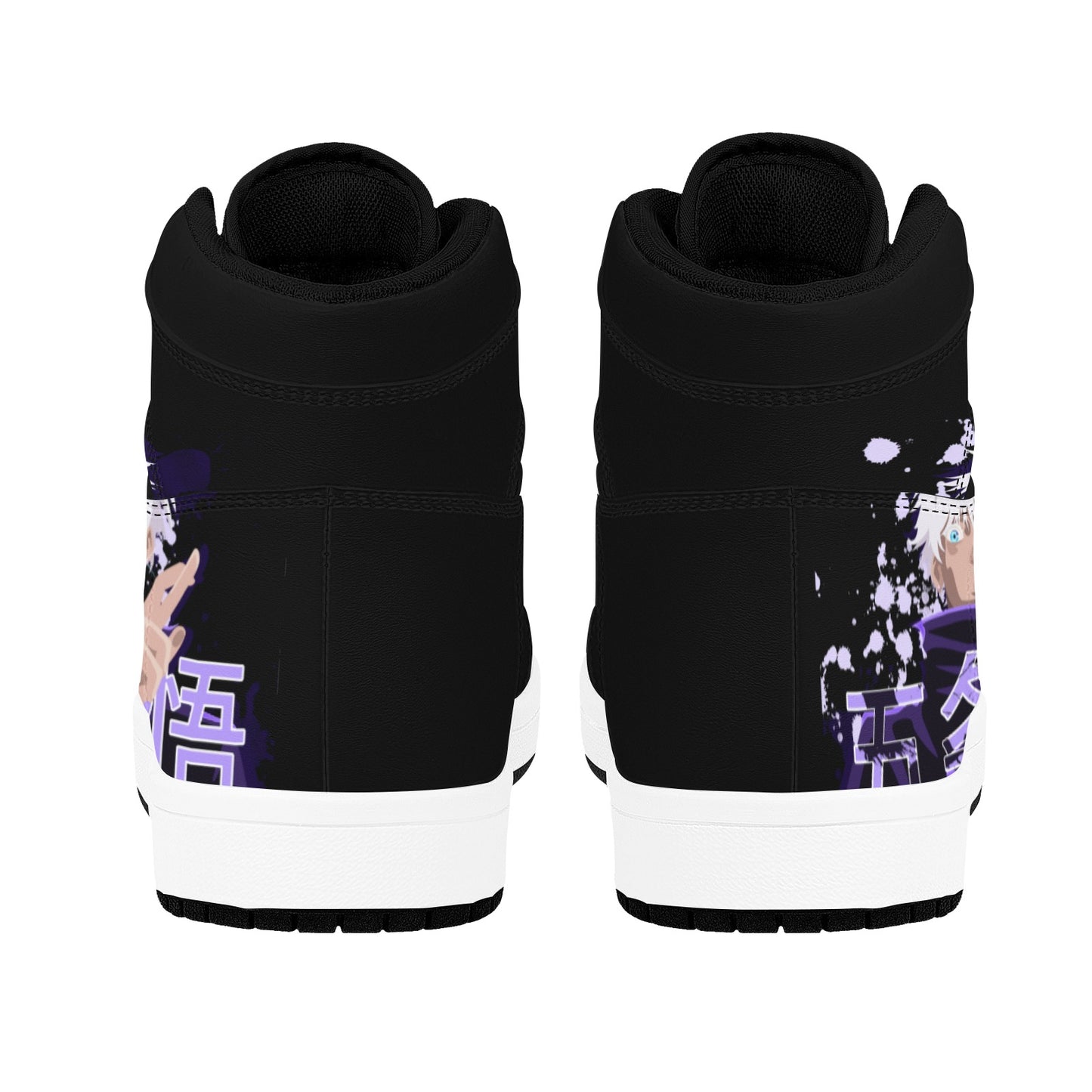 Black High Top Sneakers Anime Inspired High Top Sneakers Men's High Top Sneakers