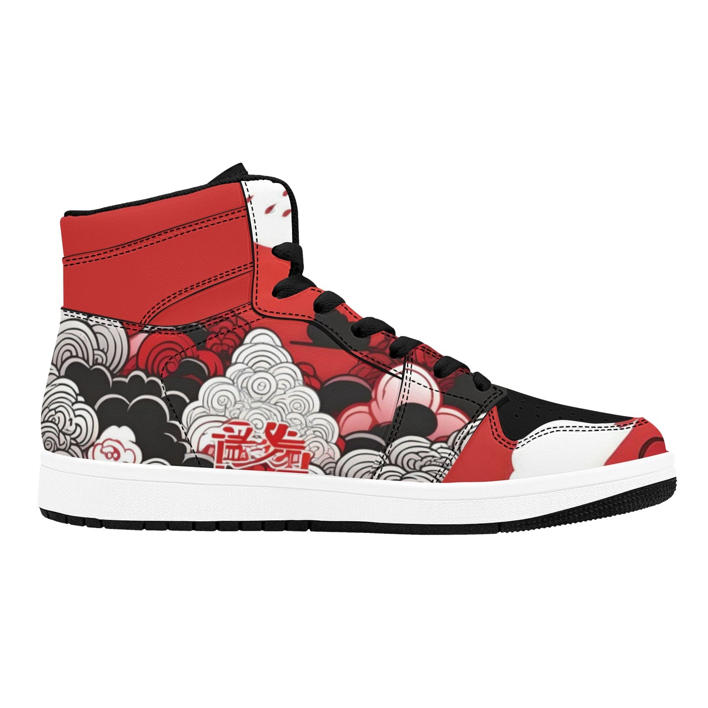 Red and Black High Top Sneakers Red and Black High Top Pattern Sneakers Shoes for Men