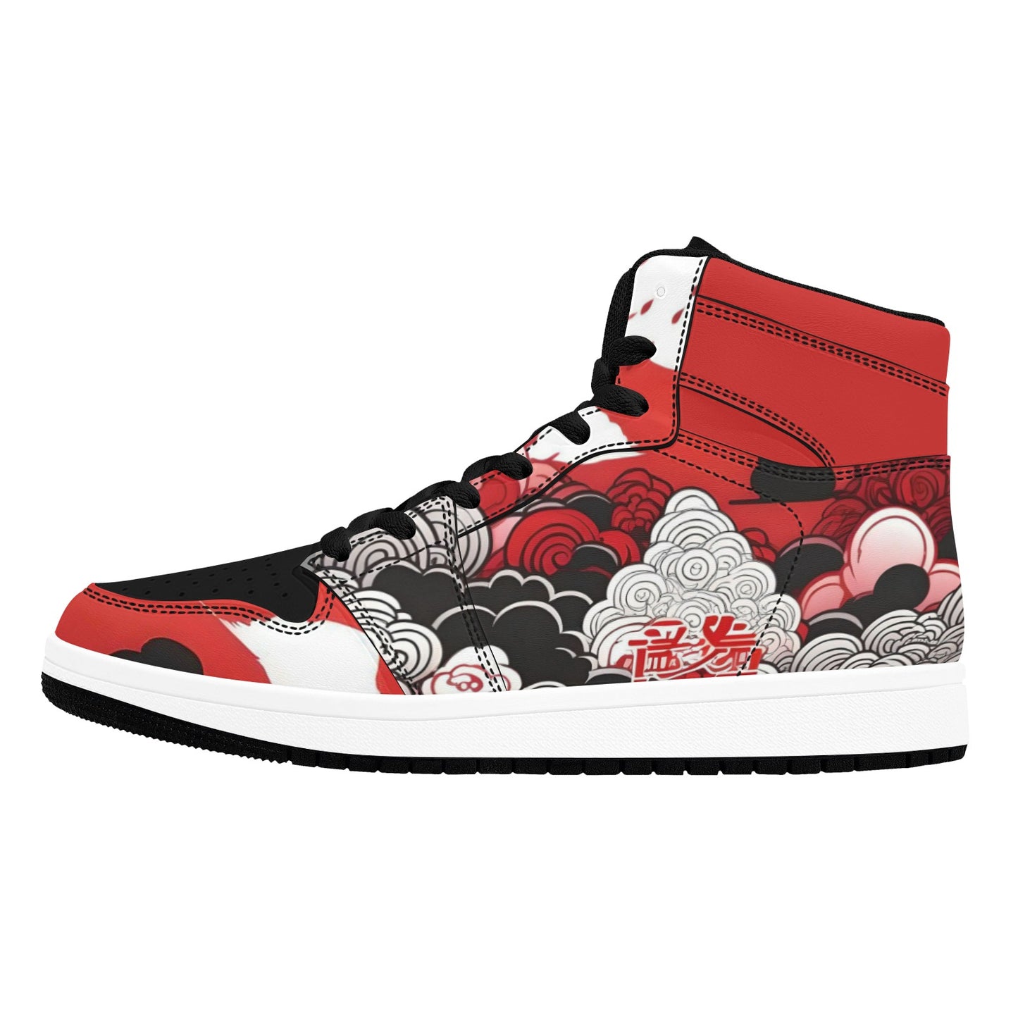 Red and Black High Top Sneakers Red and Black High Top Pattern Sneakers Shoes for Men