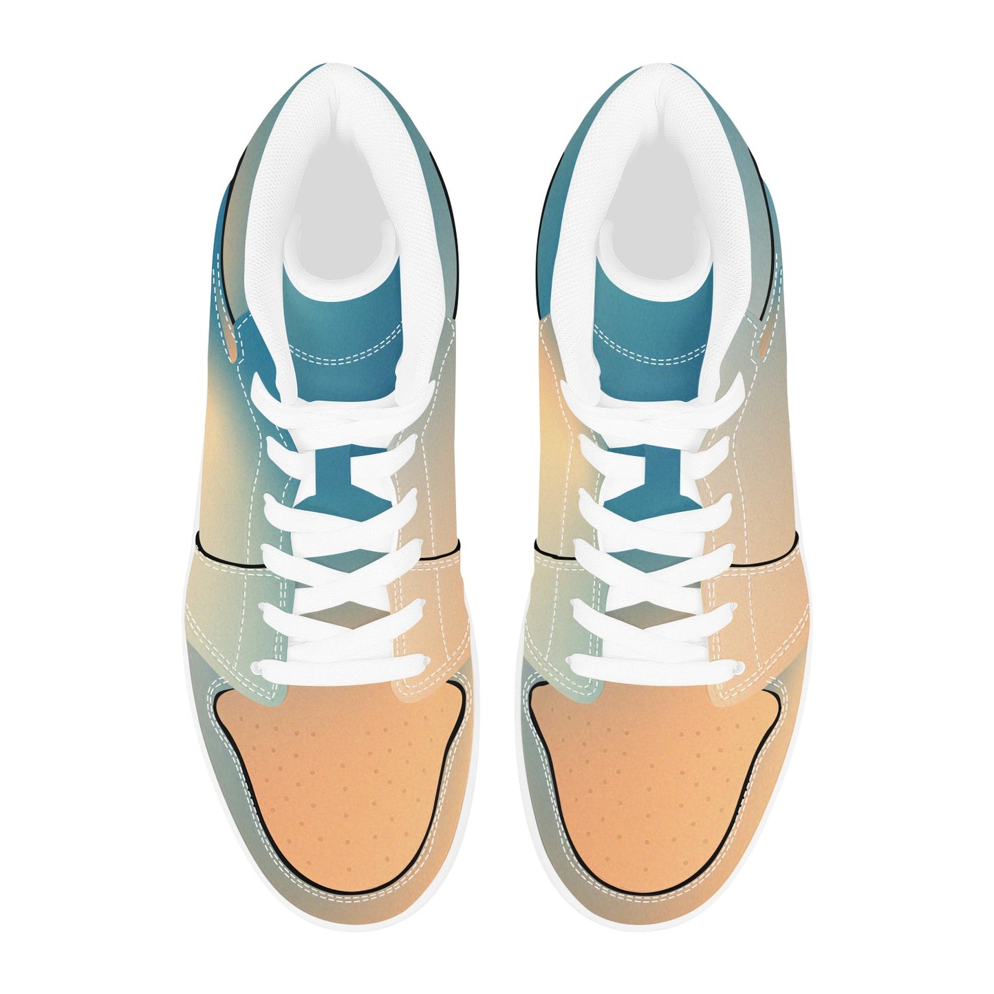 High Top Sneakers Customizable High Top Sneakers Gradient Salmon Blue Men's High Top Sneakers