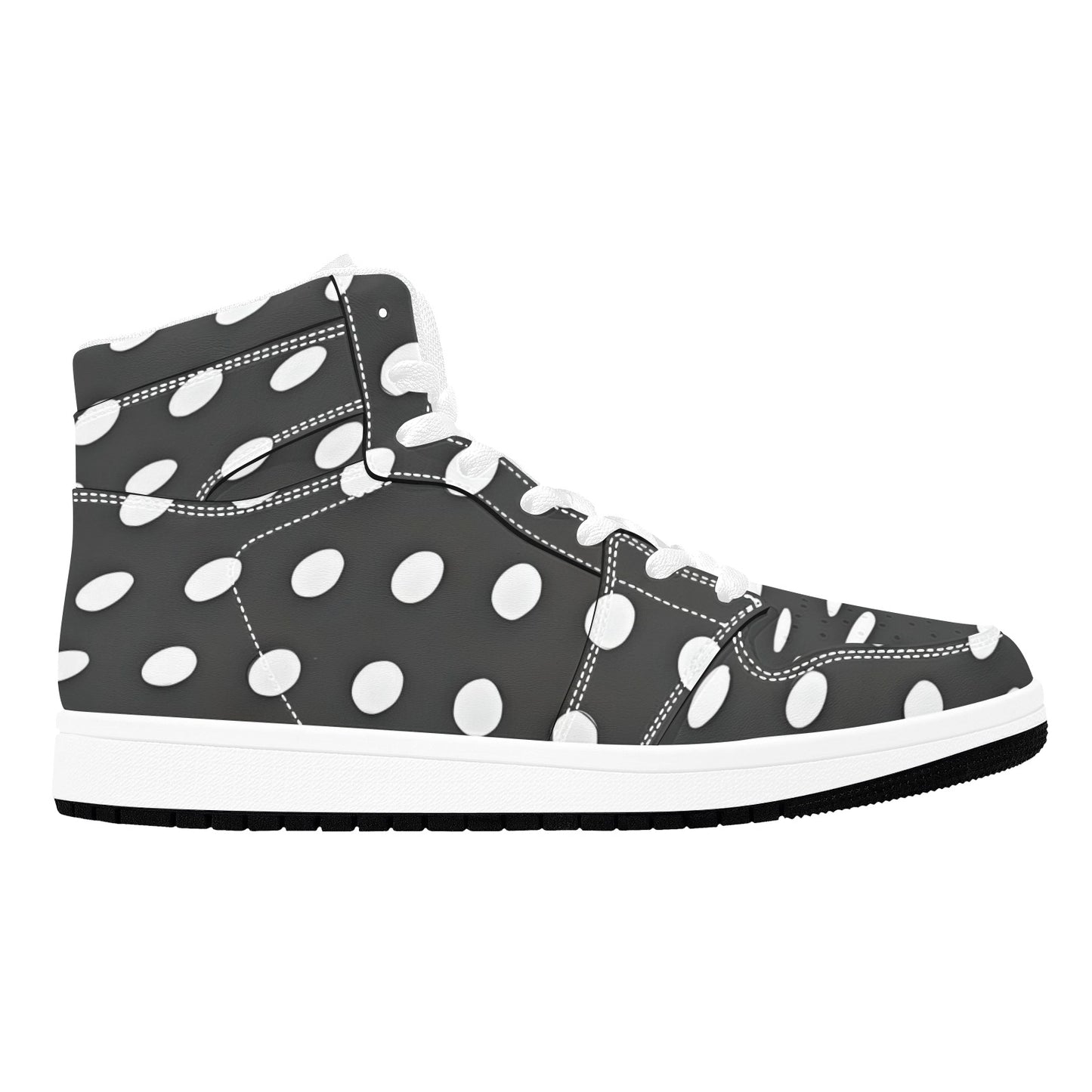 Gray High Top Sneakers White Dots High Top Sneakers Men's High Top Sneakers