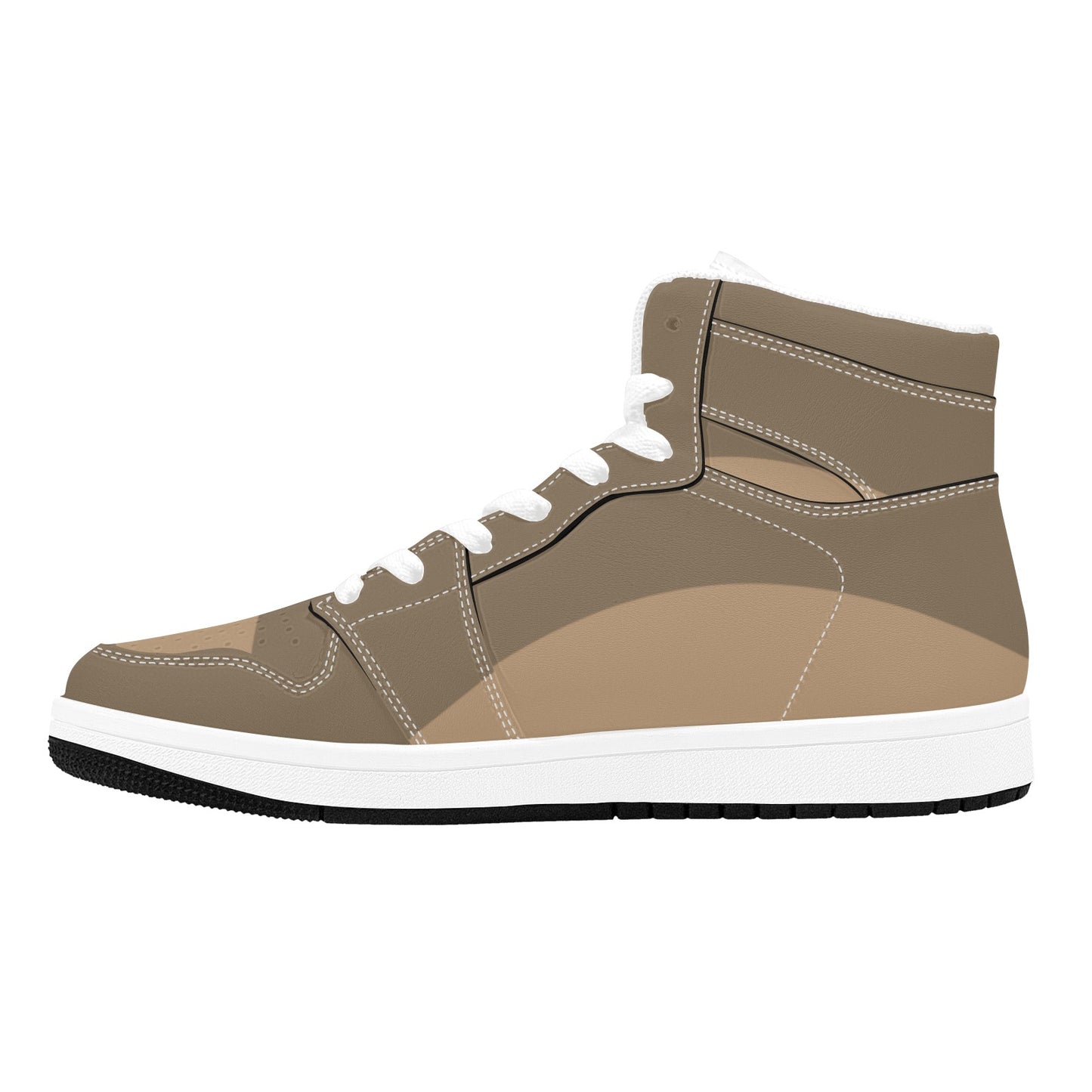 Brown High Top Sneakers Two Tone Brown Colors High Top Sneakers Men's High Top Sneakers