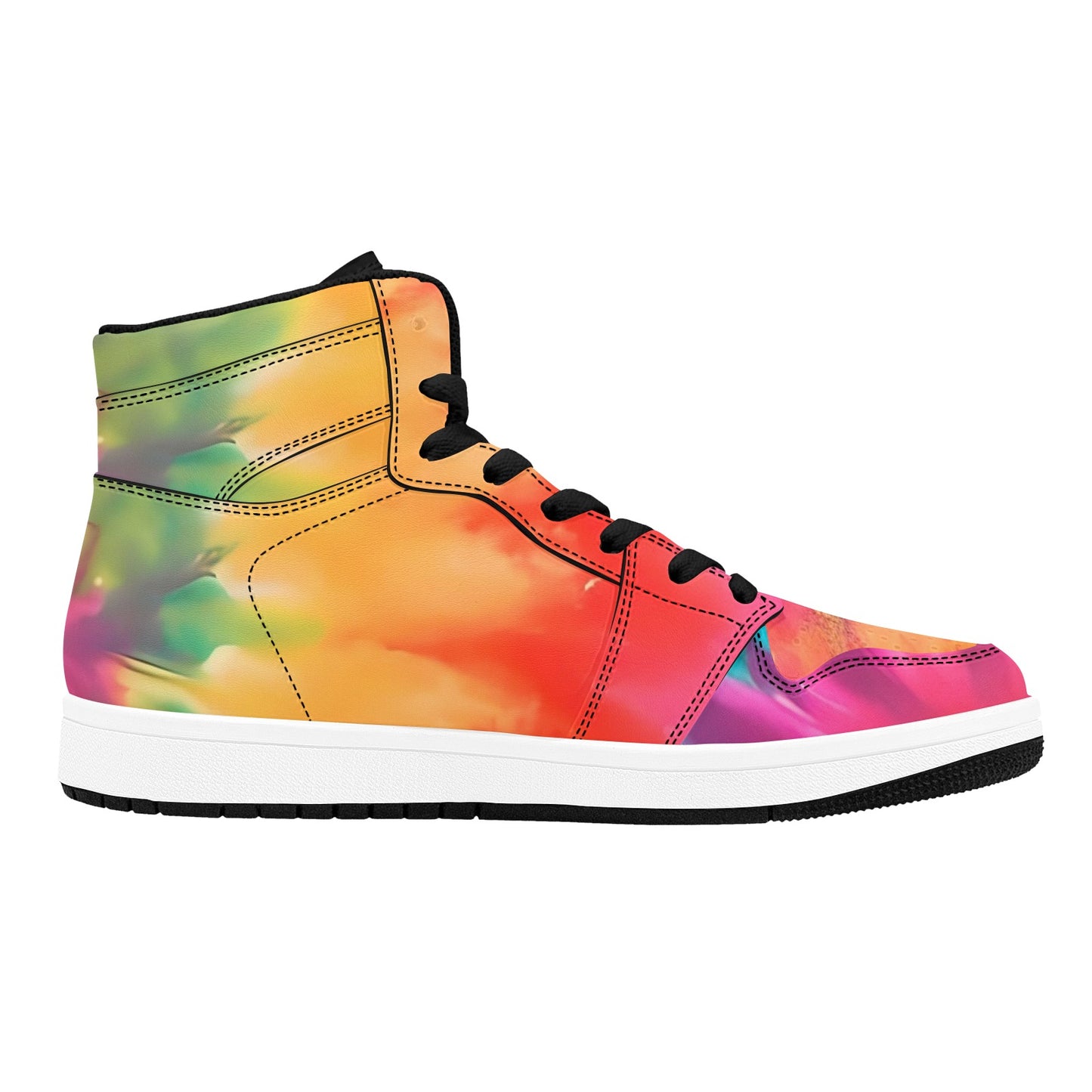 Colorful High Top Sneakers Watercolor High Top Sneakers Men's High Top Sneakers