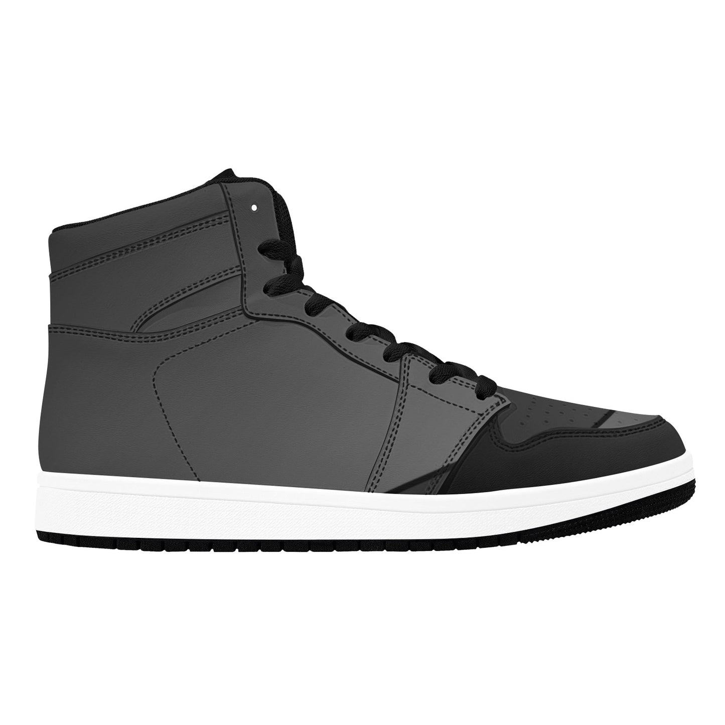 Black High Top Sneakers  Black Geometric Lines HIgh Top Sneakers Men's High Top Sneakers