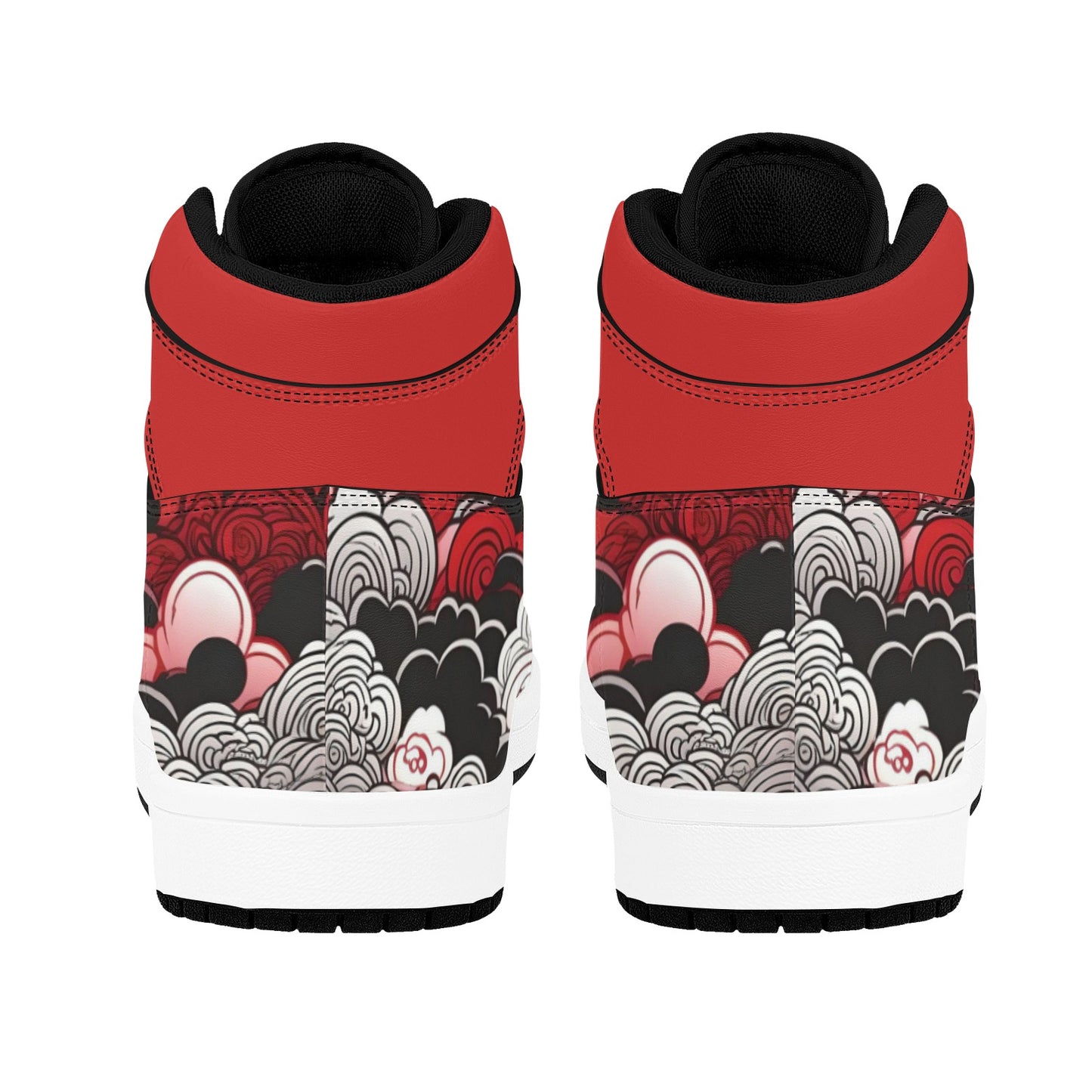 Red and Black High Top Sneakers Red and Black High Top Pattern Sneakers Shoes for Men