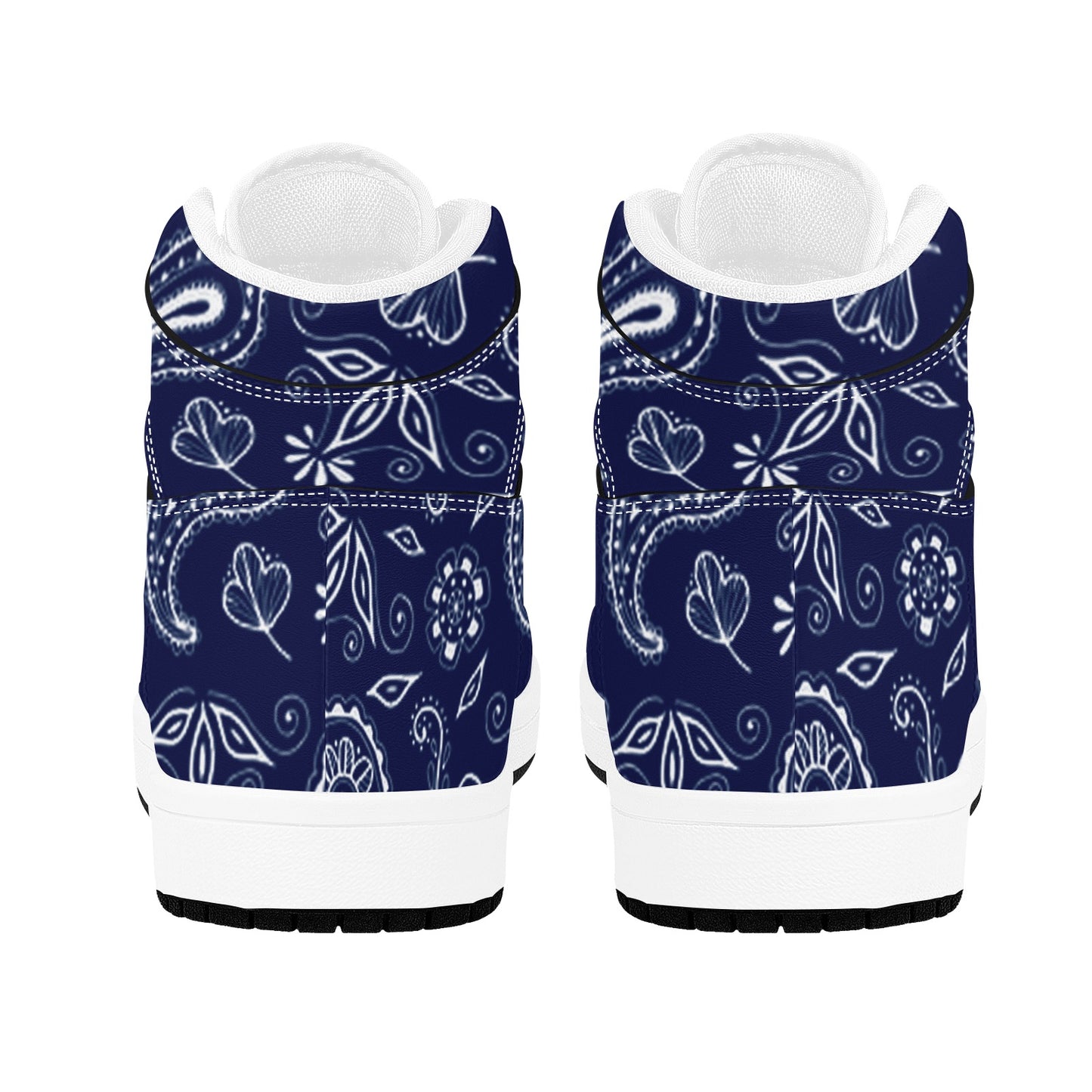 Blue High Top Sneakers Blue Paisley Design High Top Sneakers Men's High Top Sneakers