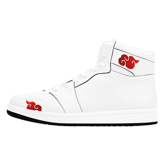 White High Top Sneakers Shoes Akatsuki White Anime Shoes Men's High Top Sneakers