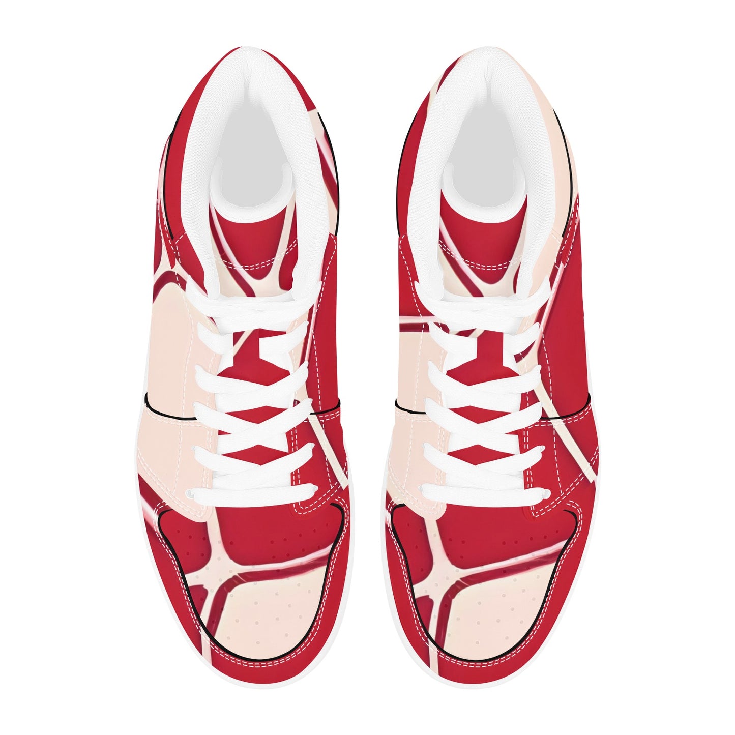 Red High Top Sneakers Red Pink Stripes High Top Sneakers Men's High Top Sneakers