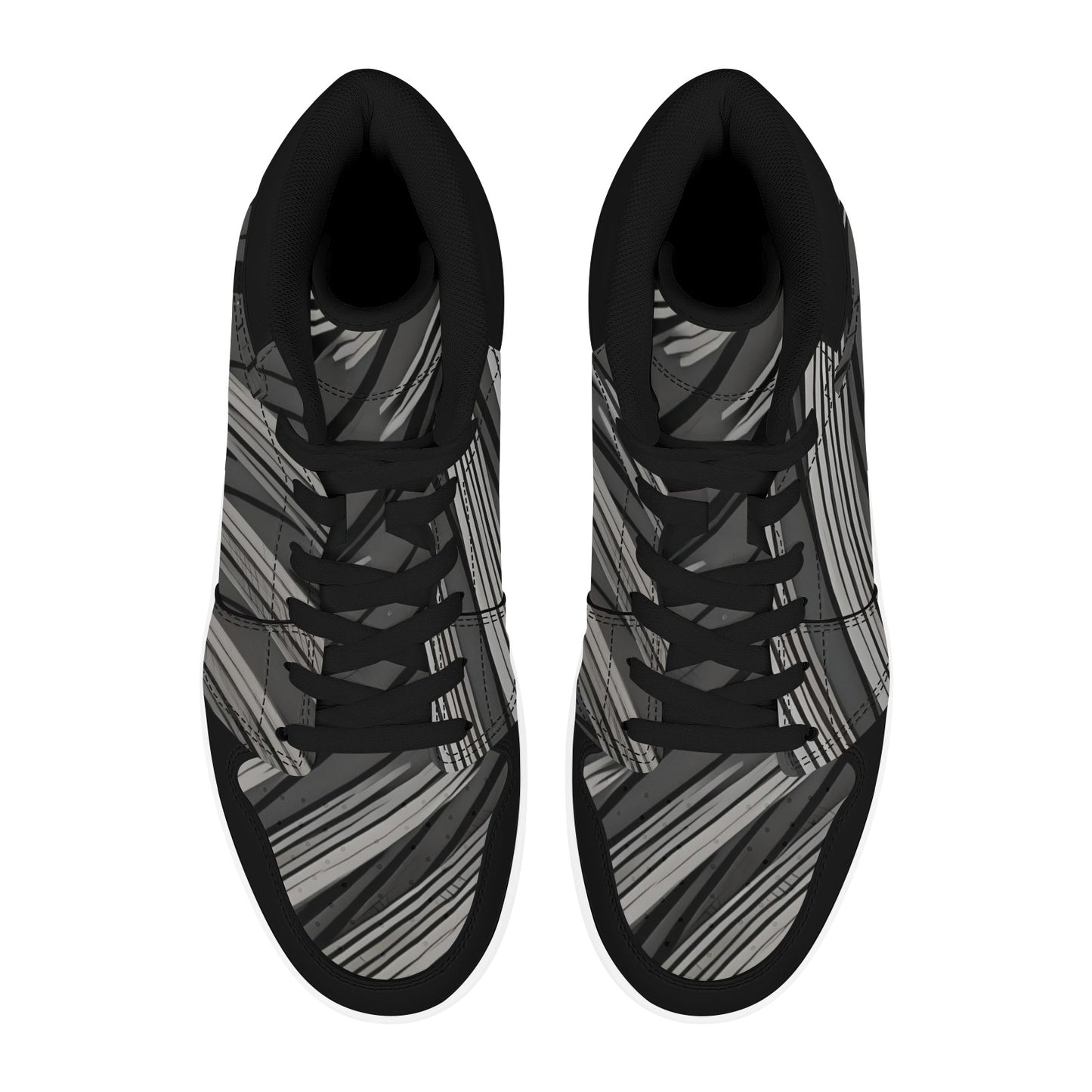 Black High Top Sneakers White Stripes High Top Sneakers Men's High Top Sneakers