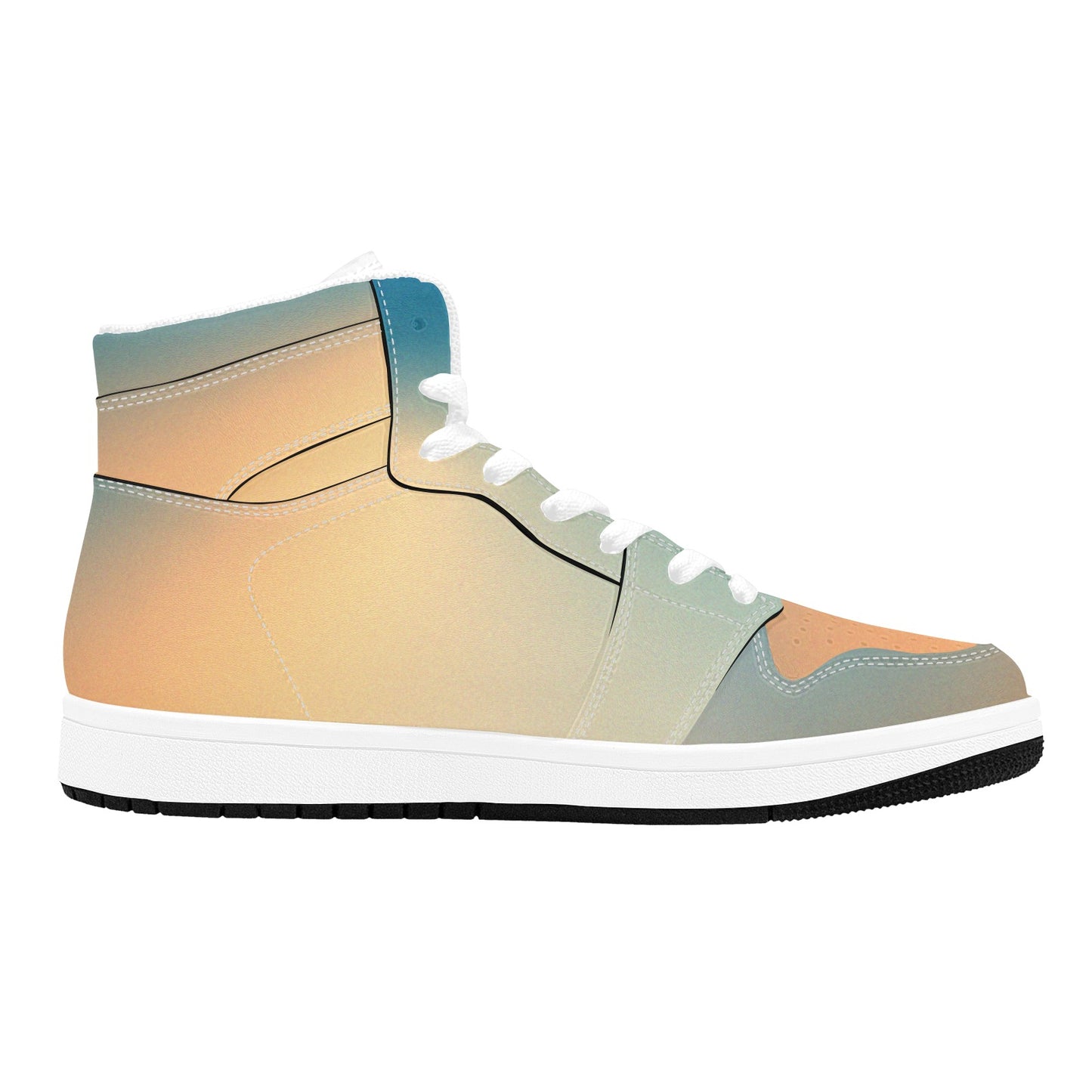 High Top Sneakers Customizable High Top Sneakers Gradient Salmon Blue Men's High Top Sneakers