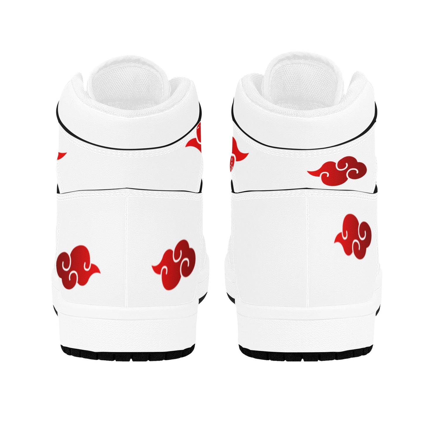 White High Top Sneakers Shoes Red Clouds Pattern High Top Sneakers Shoes Men's High Top Sneakers