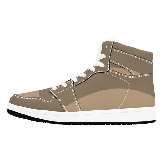 Brown High Top Sneakers Two Tone Brown Colors High Top Sneakers Men's High Top Sneakers