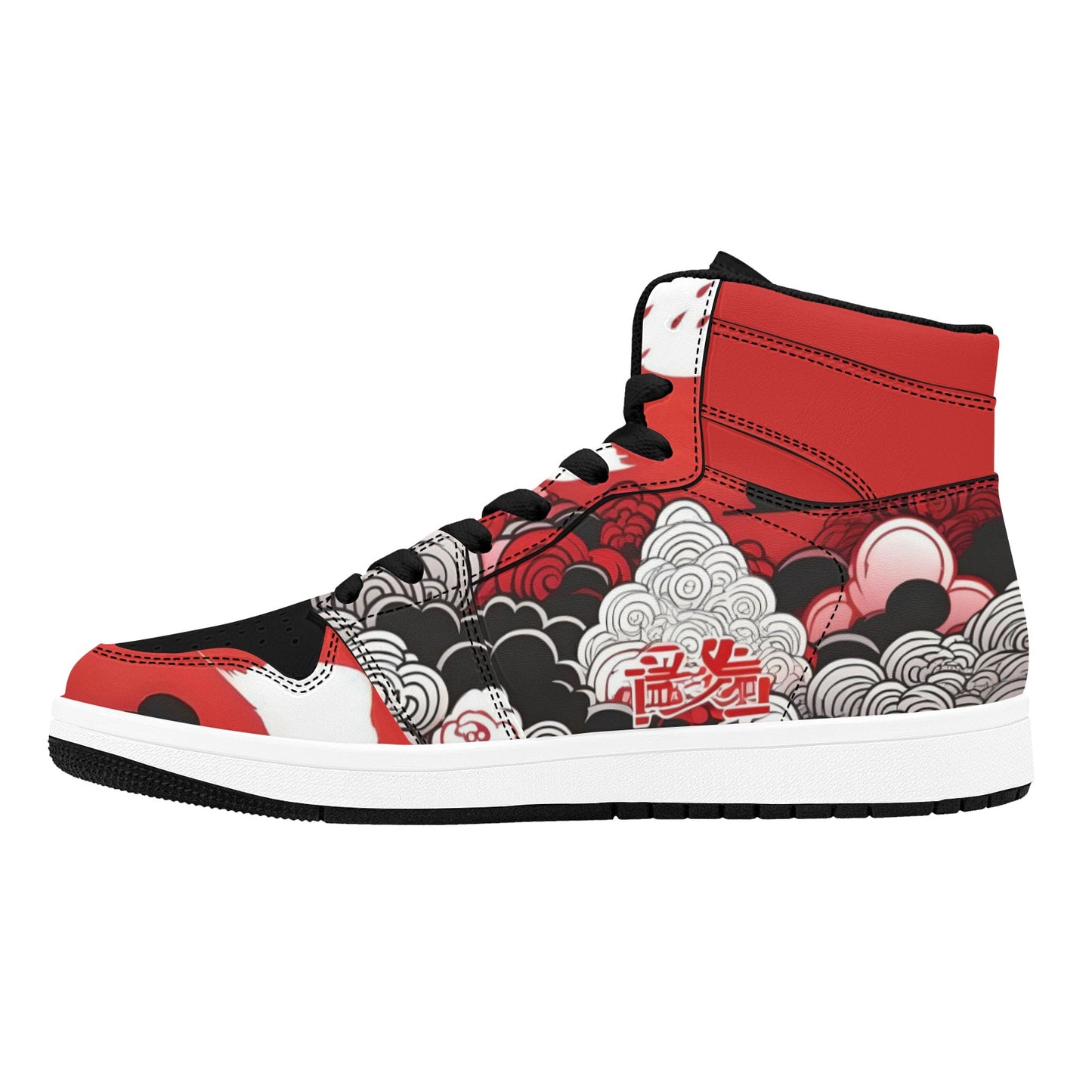 Red and Black High Top Sneakers Red and Black High Top Pattern Sneakers Shoes for Men