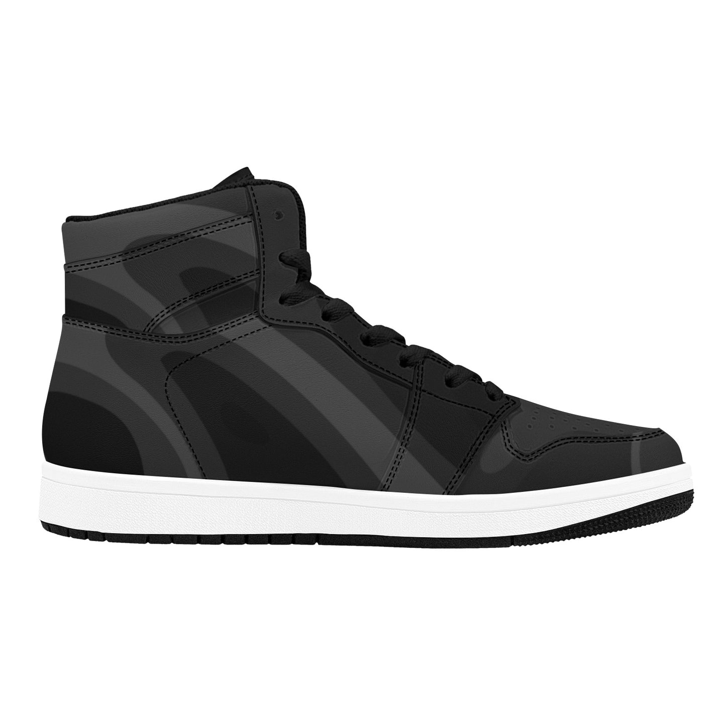 Black High Top Sneakers Abstract Black Pattern High Top Sneakers Men High Top Sneakers