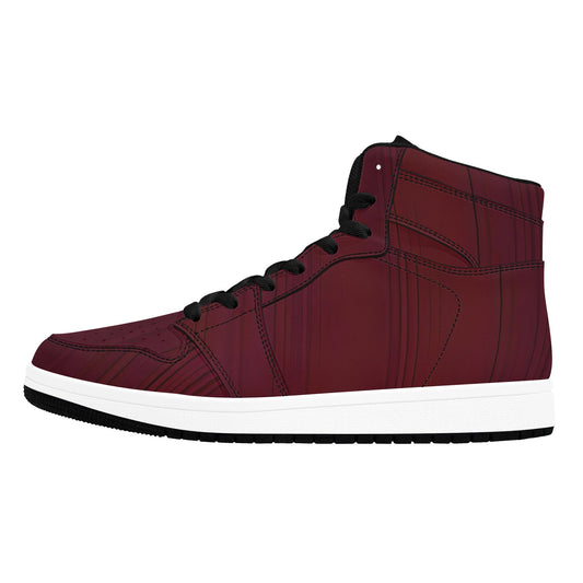 Red High Top Sneakers Dark Red Velvet Men's High Top Sneakers