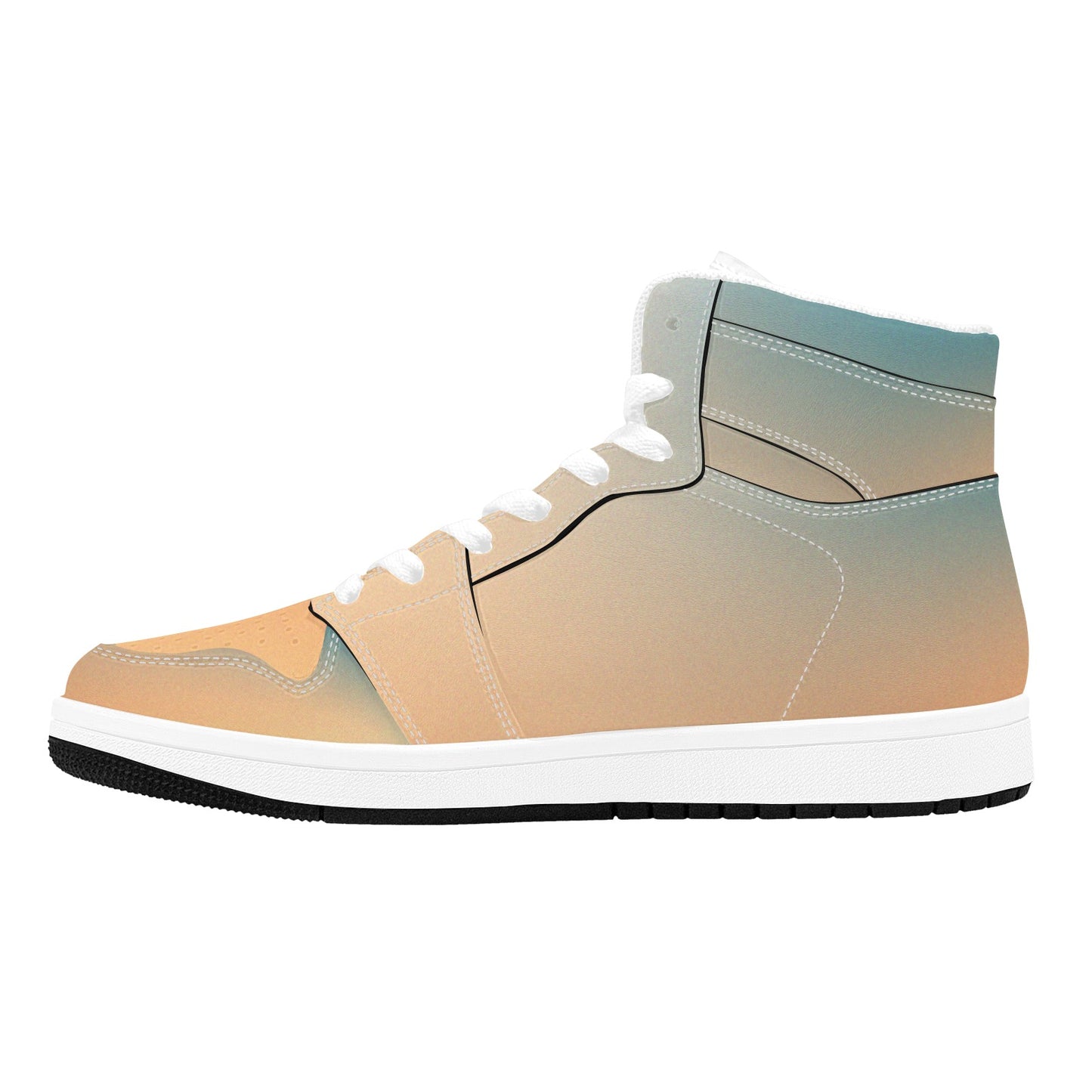 High Top Sneakers Customizable High Top Sneakers Gradient Salmon Blue Men's High Top Sneakers