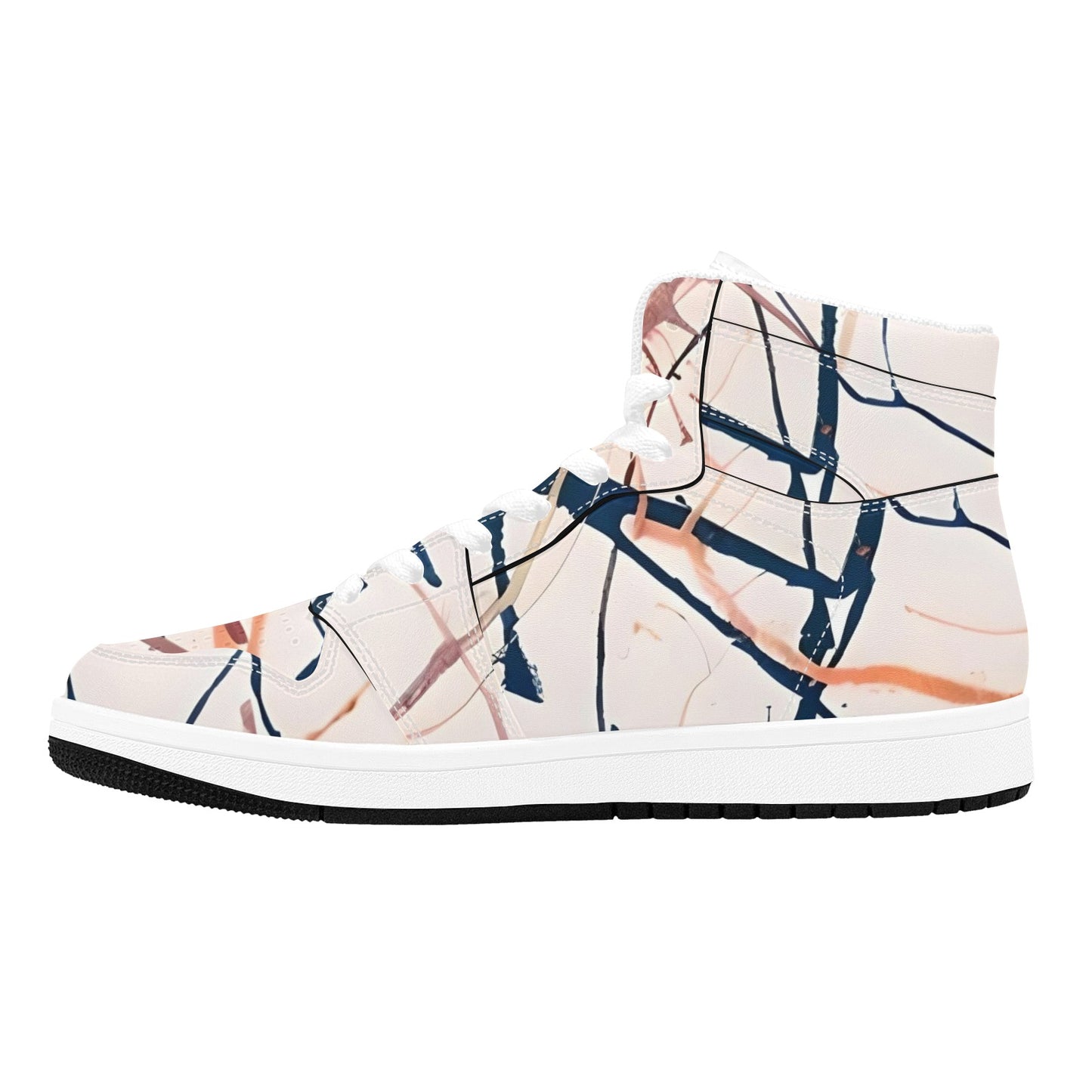 High Top Sneakers Abstract Lines High Top Sneakers Shoes Men's High Top Sneakers Shoes