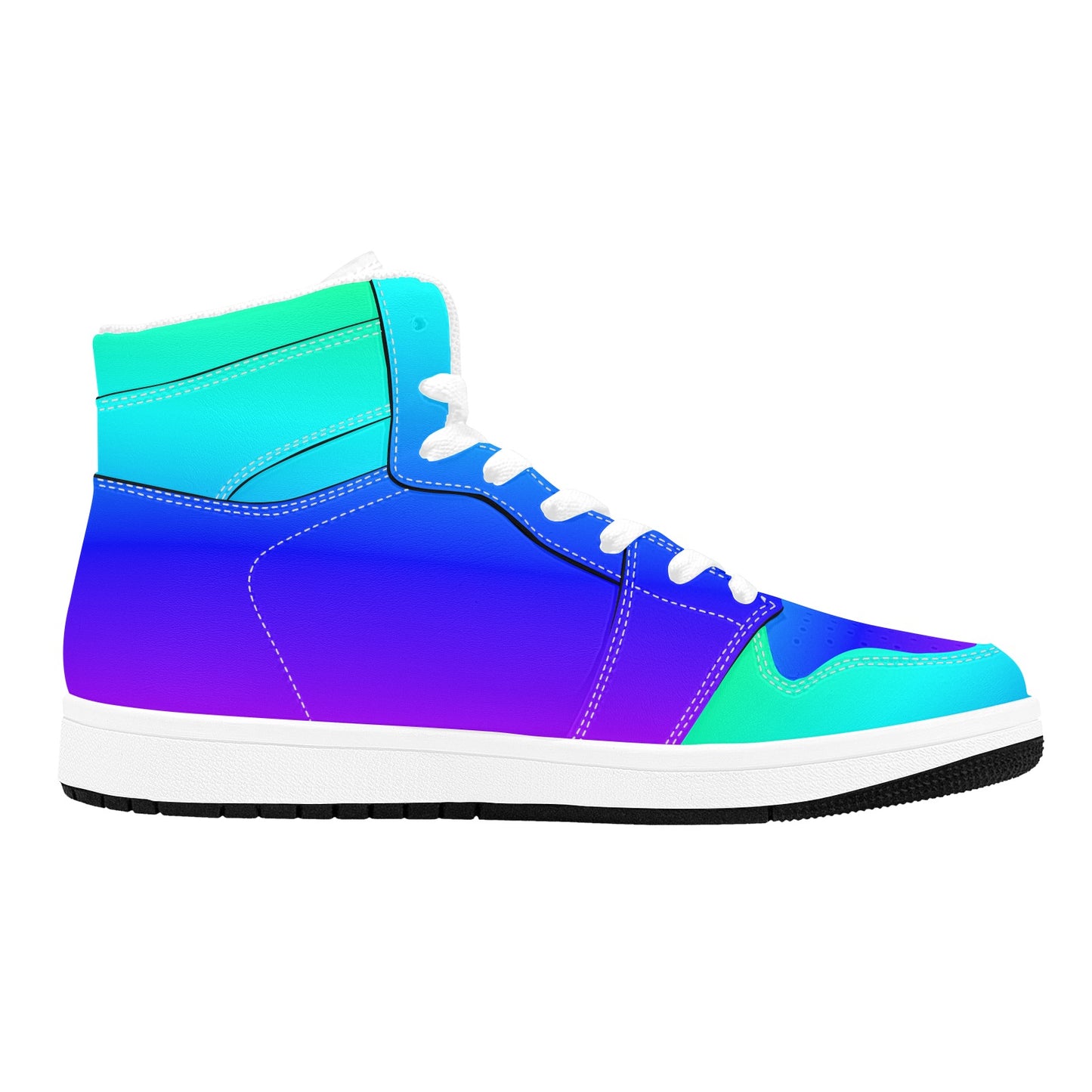 High Top Sneakers Customizable High Top Sneakers Gradient Turqoise Men's High Top Sneakers