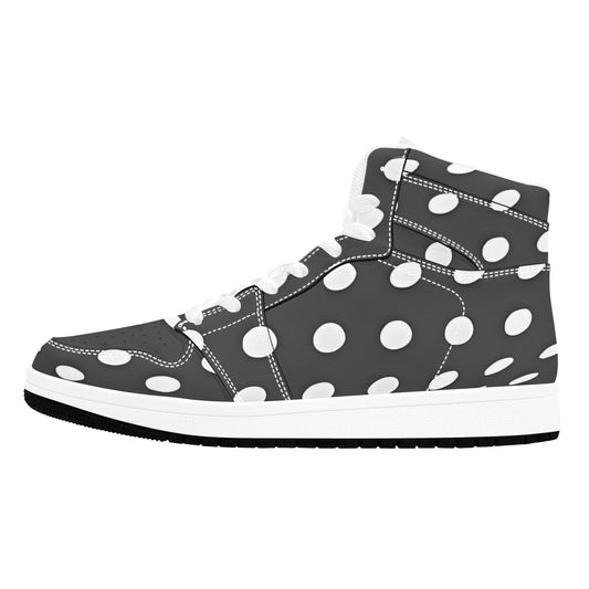 Gray High Top Sneakers White Dots High Top Sneakers Men's High Top Sneakers