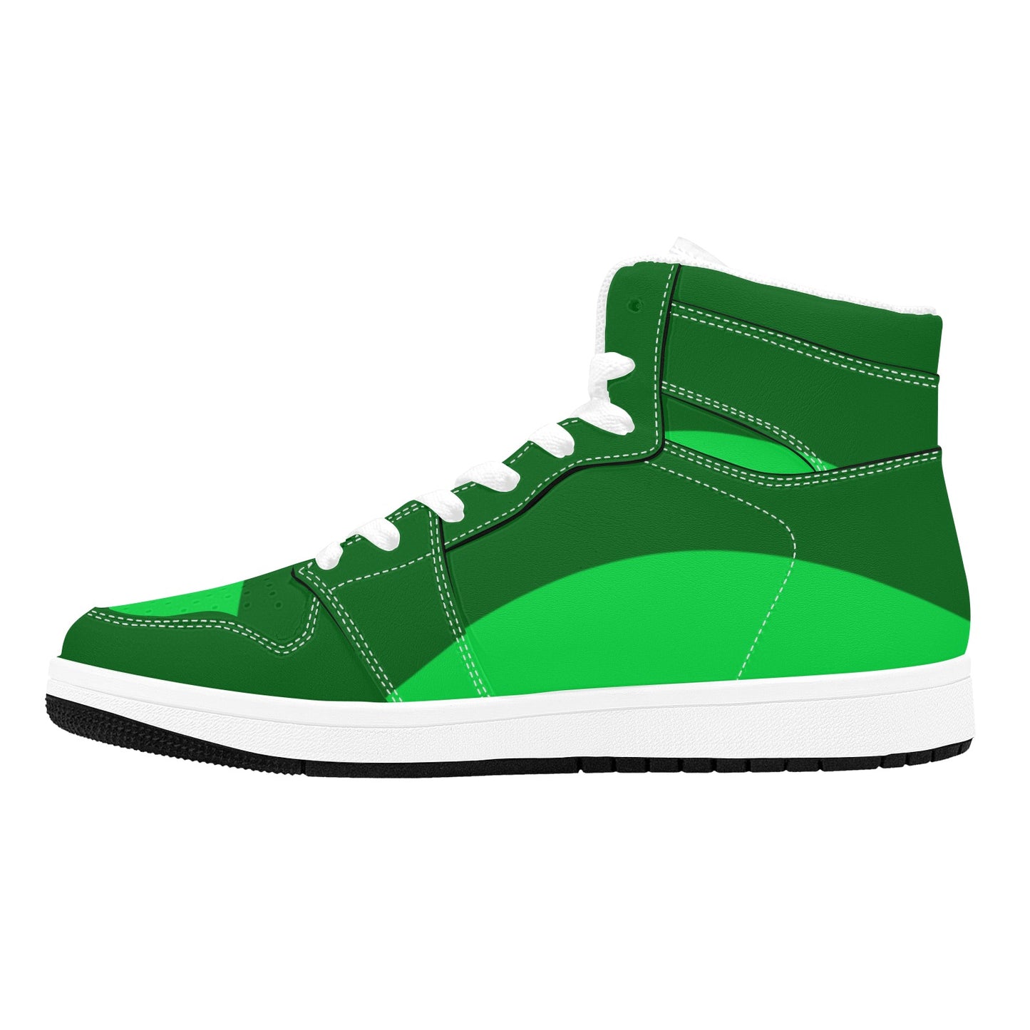 High Top Sneakers Three Tone Green Colors High Top Sneakers  Men's High Top Sneakers