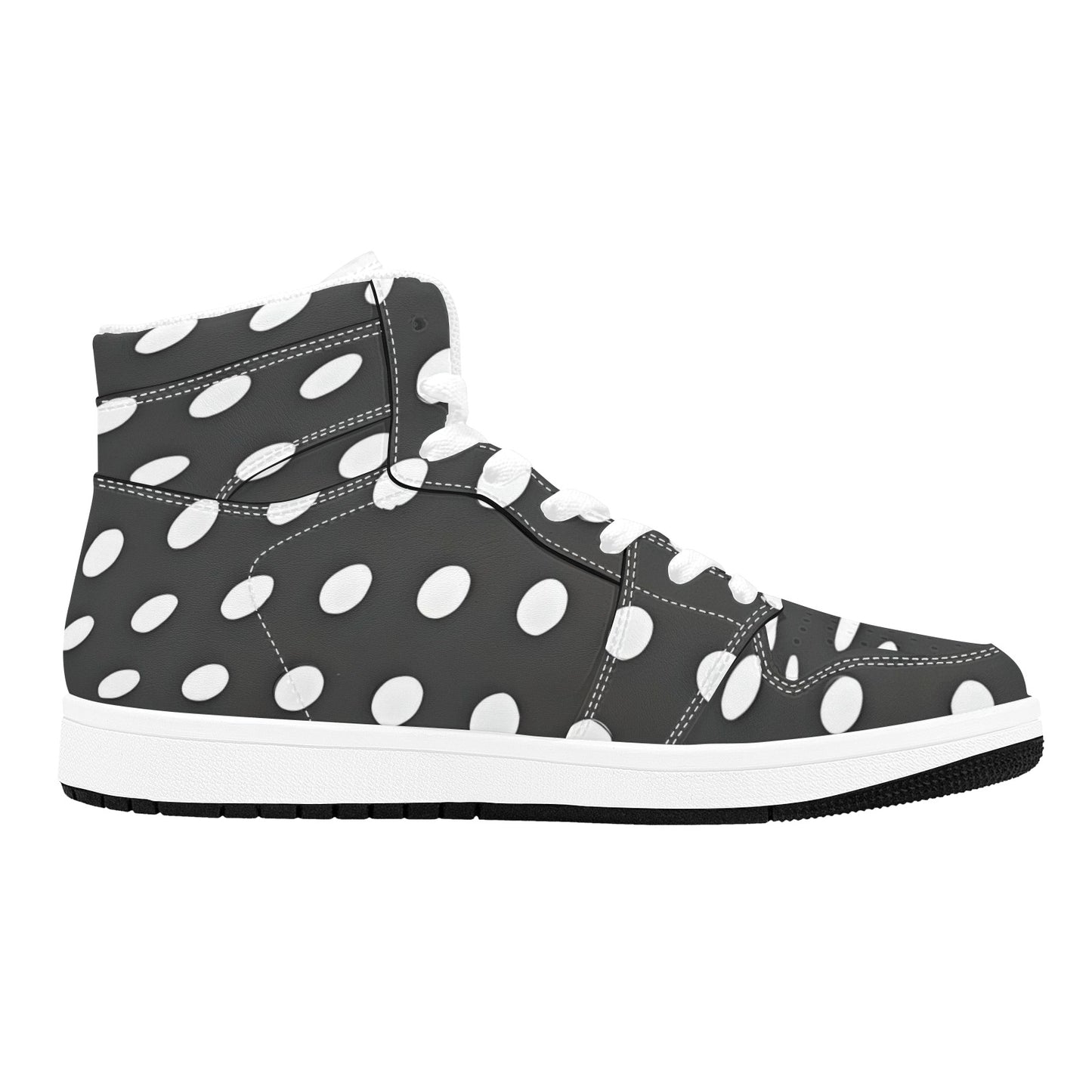 Gray High Top Sneakers White Dots High Top Sneakers Men's High Top Sneakers