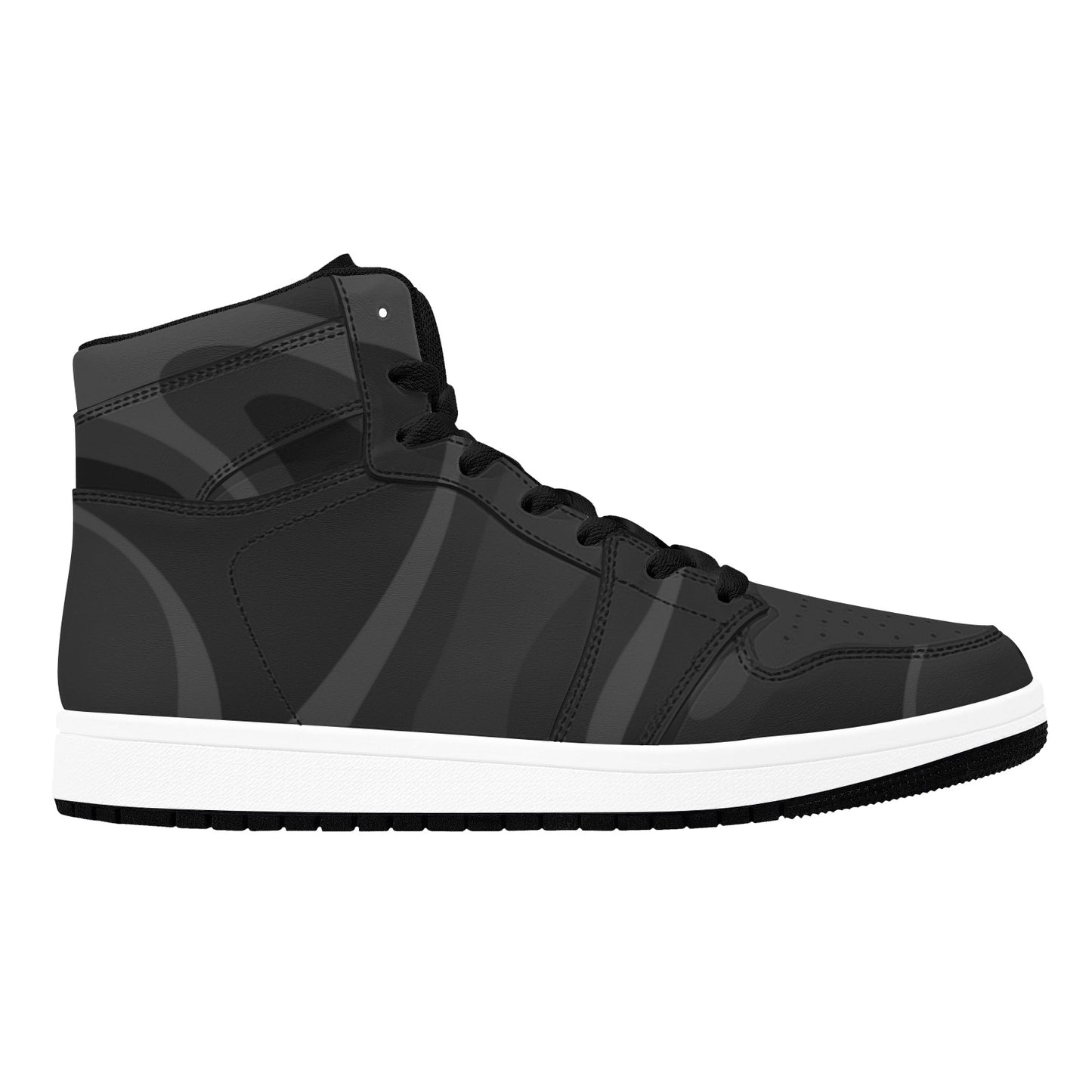 Black High Top Sneakers Abstract Black Pattern High Top Sneakers Men High Top Sneakers