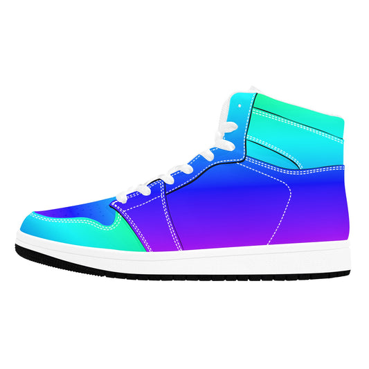 High Top Sneakers Customizable High Top Sneakers Gradient Turqoise Men's High Top Sneakers