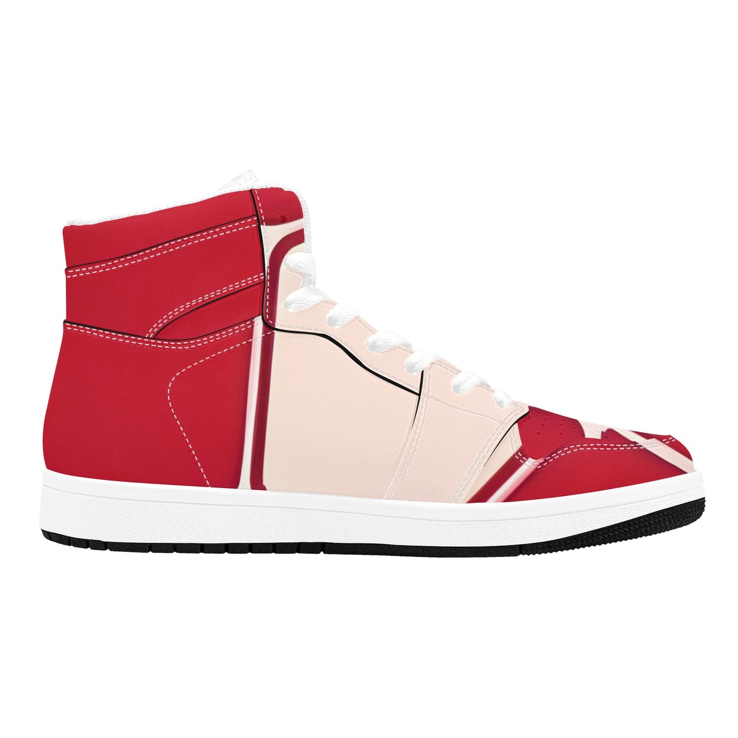 Red High Top Sneakers Red Pink Stripes High Top Sneakers Men's High Top Sneakers