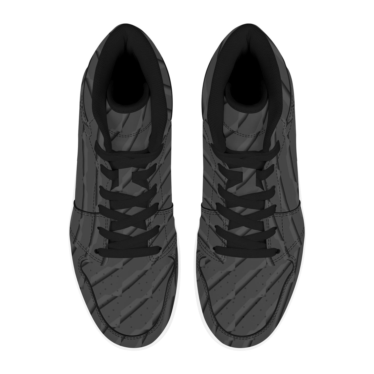 Black High Top Sneakers Black Stripes Men's High Top Sneakers