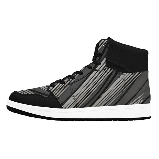 Black High Top Sneakers White Stripes High Top Sneakers Men's High Top Sneakers