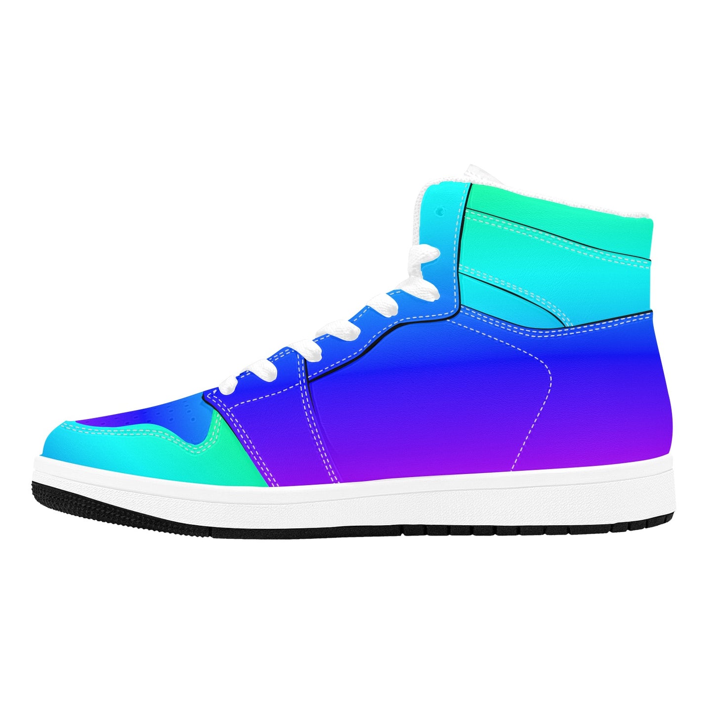 High Top Sneakers Customizable High Top Sneakers Gradient Turqoise Men's High Top Sneakers