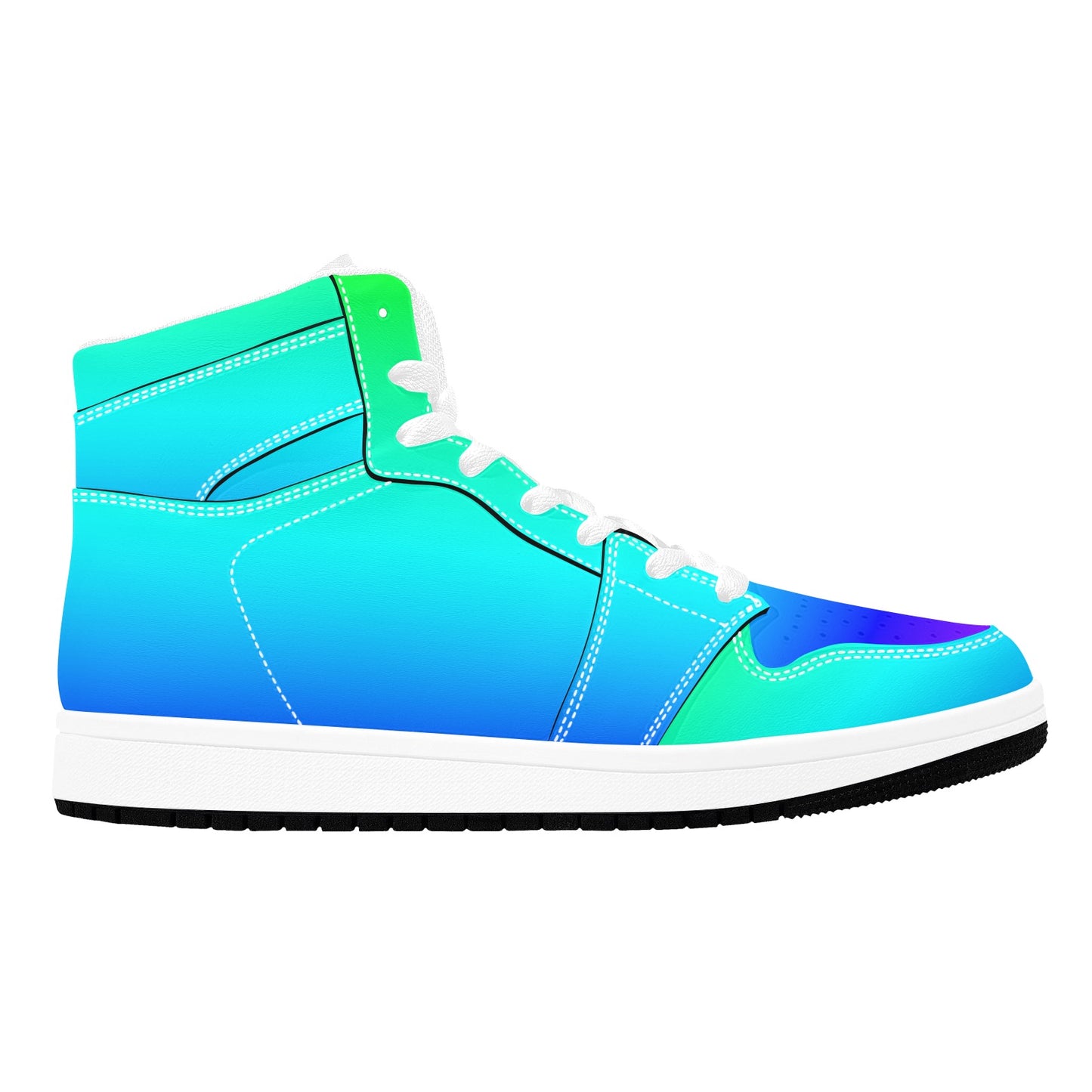 High Top Sneakers Customizable High Top Sneakers Gradient Turquoise Men's High Top Sneakers