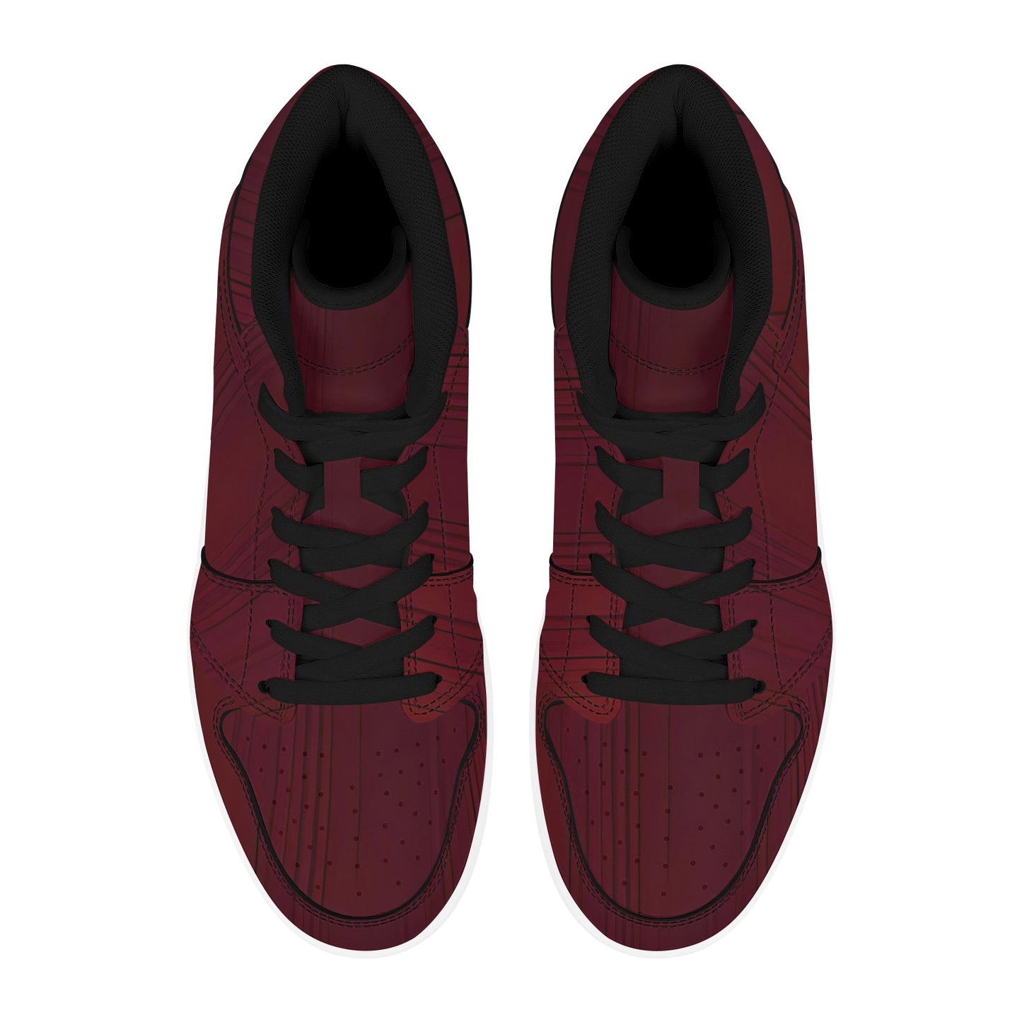 Red High Top Sneakers Dark Red Velvet Men's High Top Sneakers