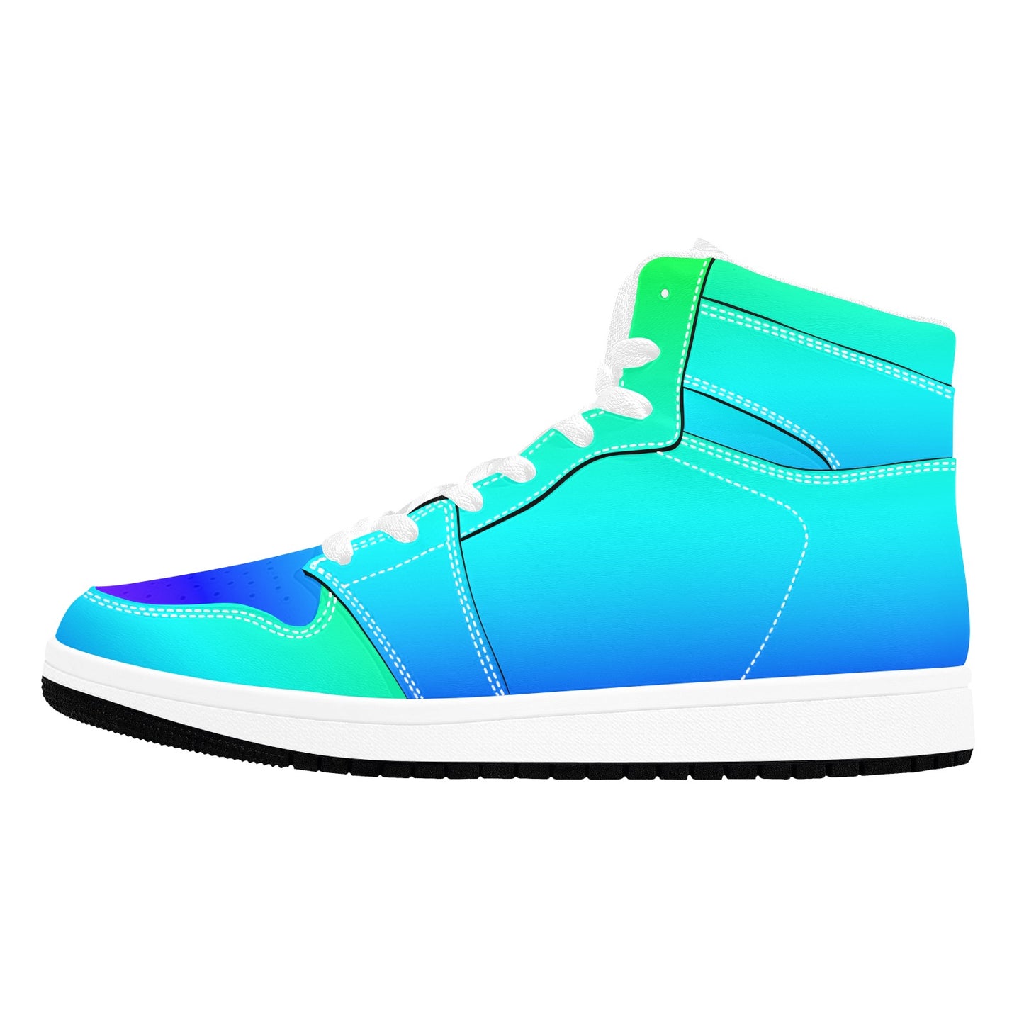 High Top Sneakers Customizable High Top Sneakers Gradient Turquoise Men's High Top Sneakers