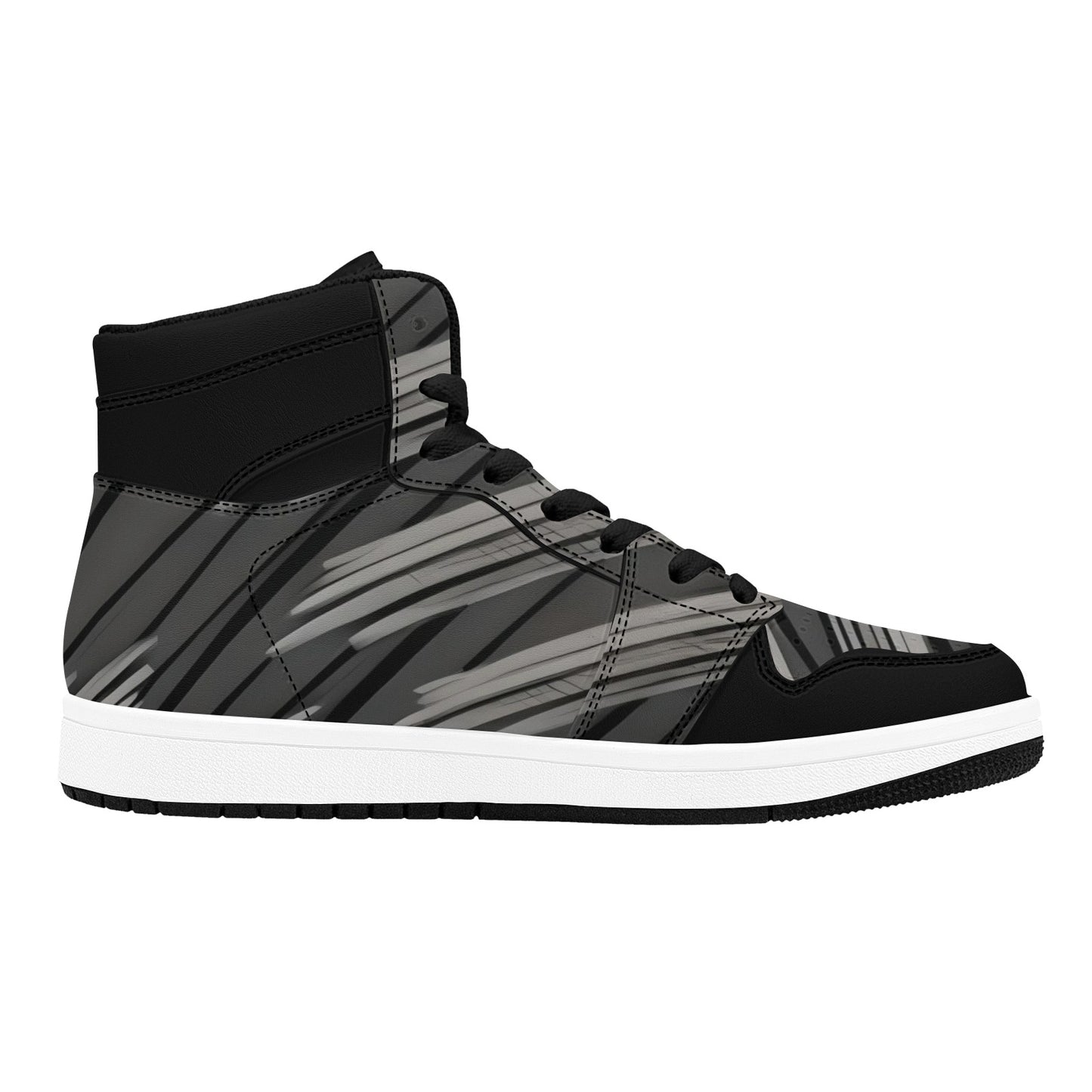 Black High Top Sneakers White Stripes High Top Sneakers Men's High Top Sneakers