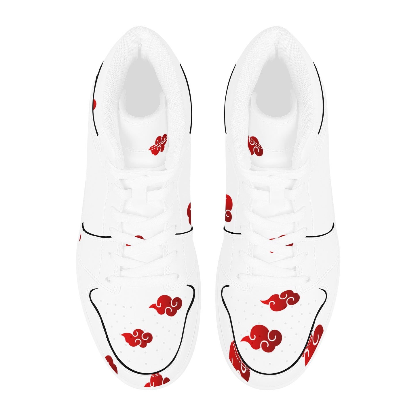 White High Top Sneakers Shoes Akatsuki White Anime Shoes Men's High Top Sneakers