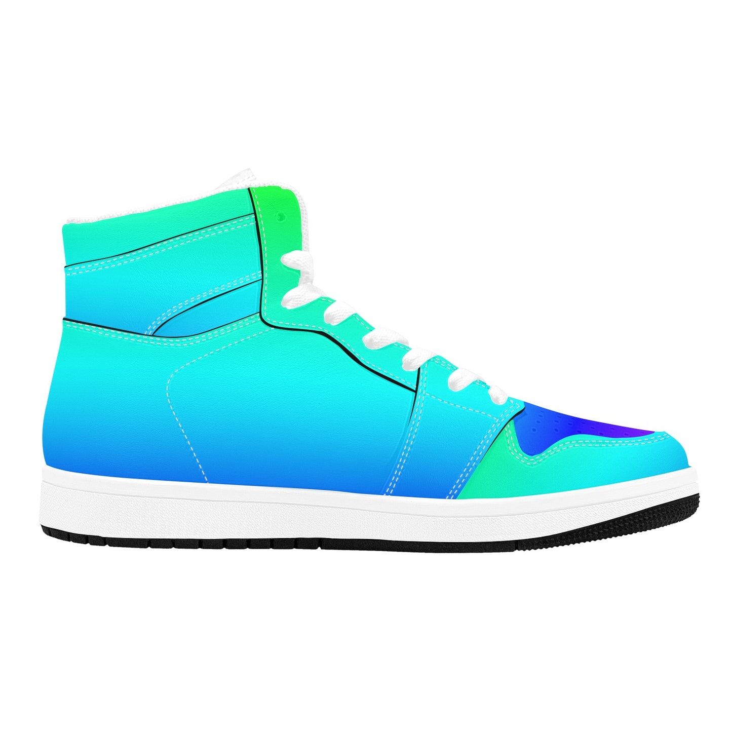 High Top Sneakers Customizable High Top Sneakers Gradient Turquoise Men's High Top Sneakers