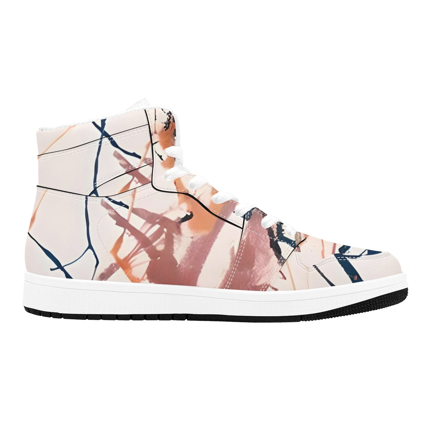 High Top Sneakers Abstract Lines High Top Sneakers Shoes Men's High Top Sneakers Shoes