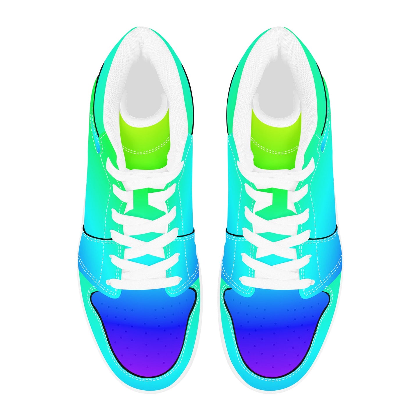 High Top Sneakers Customizable High Top Sneakers Gradient Turquoise Men's High Top Sneakers