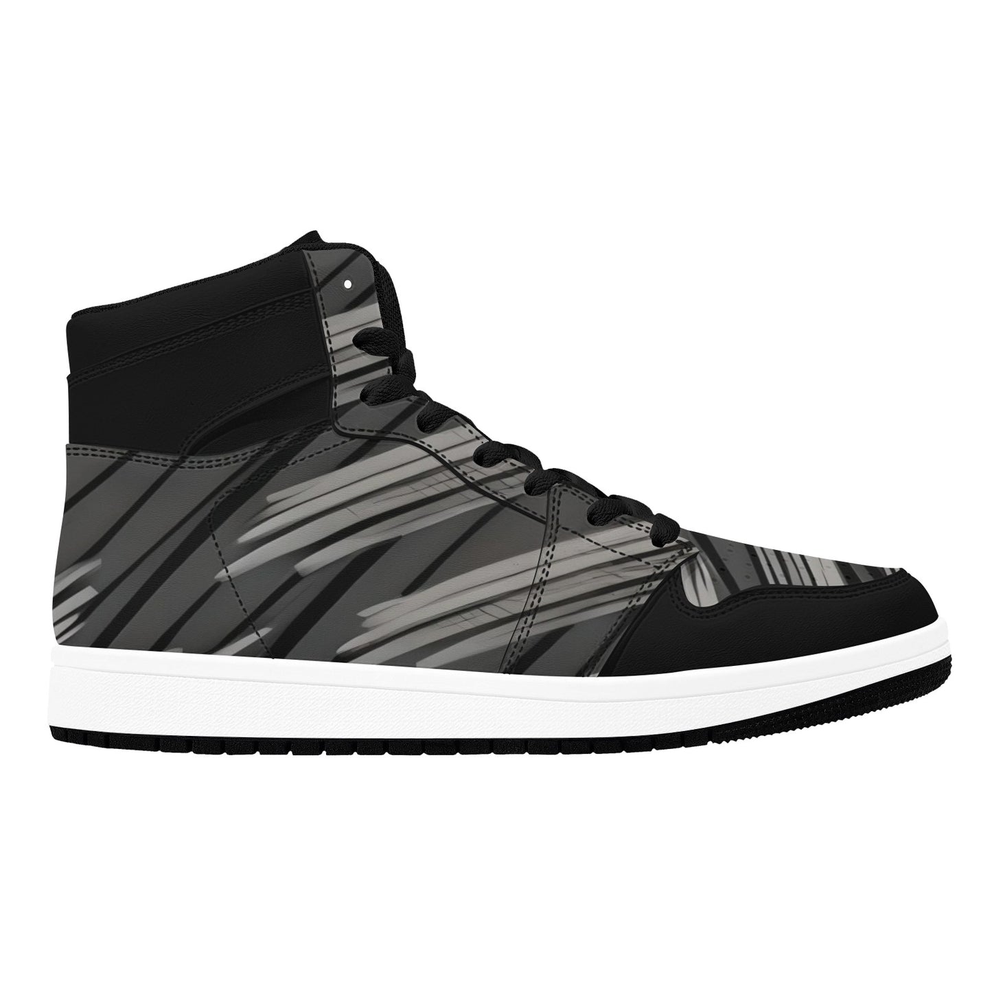 Black High Top Sneakers White Stripes High Top Sneakers Men's High Top Sneakers