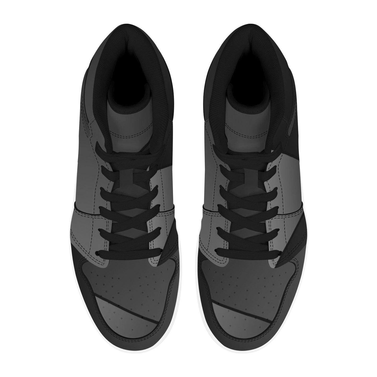Black High Top Sneakers  Black Geometric Lines HIgh Top Sneakers Men's High Top Sneakers