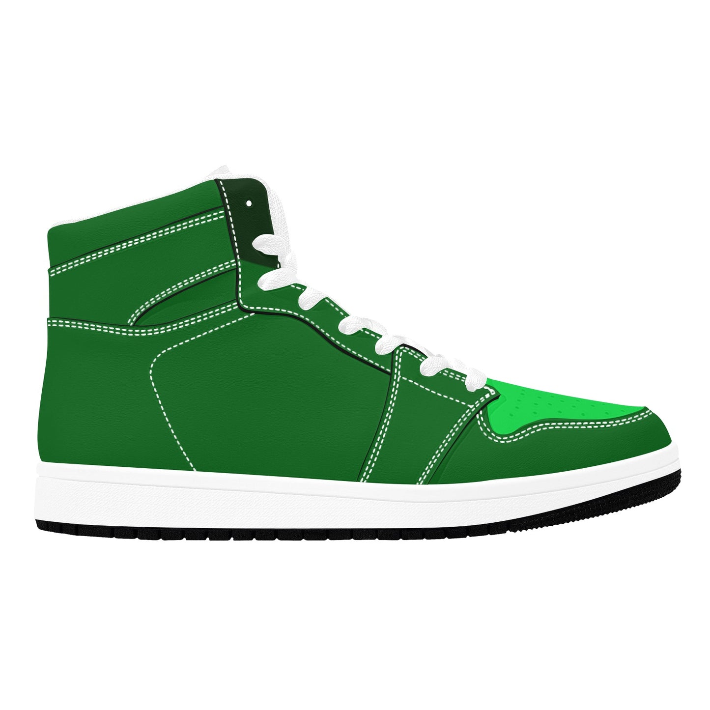 High Top Sneakers Three Tone Green Colors High Top Sneakers  Men's High Top Sneakers