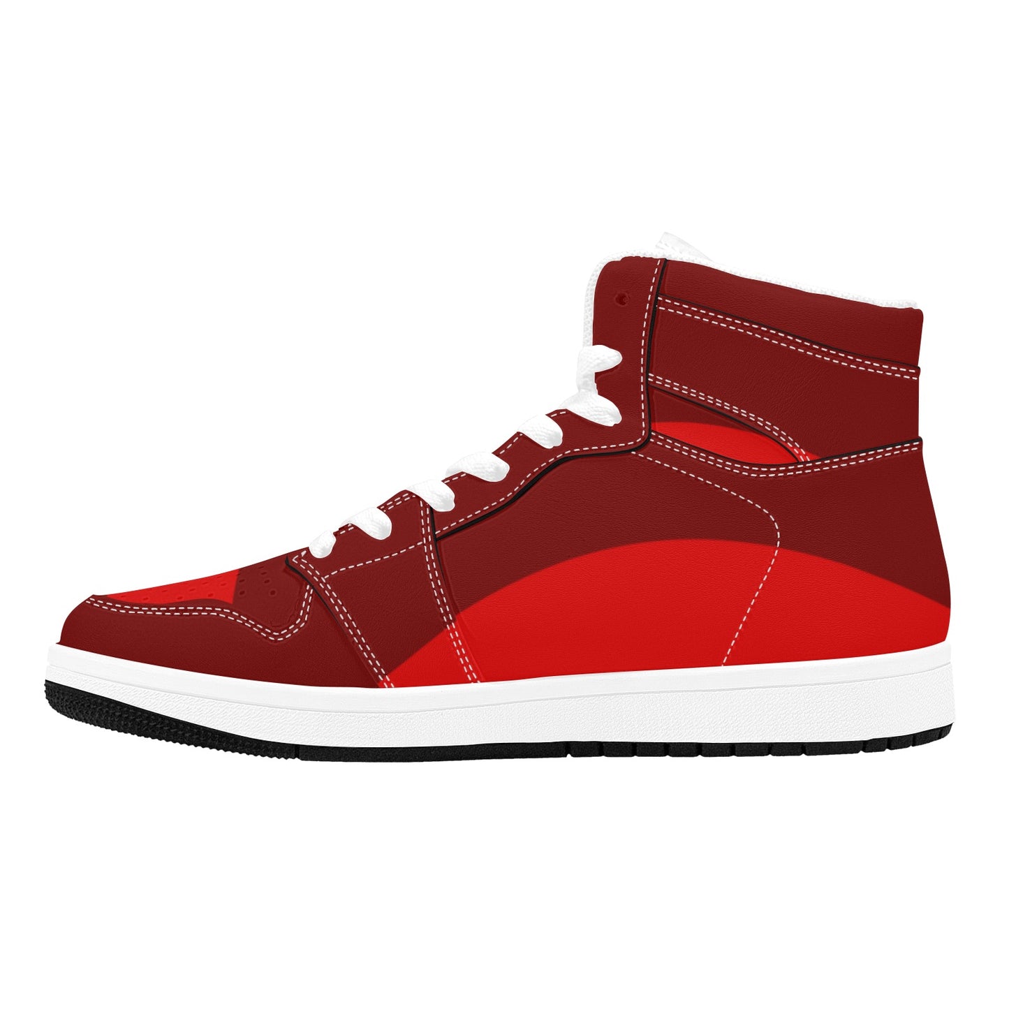 Red High Top Sneakers Three Tone Red Colors High Top Sneakers Men's High Top Sneakers