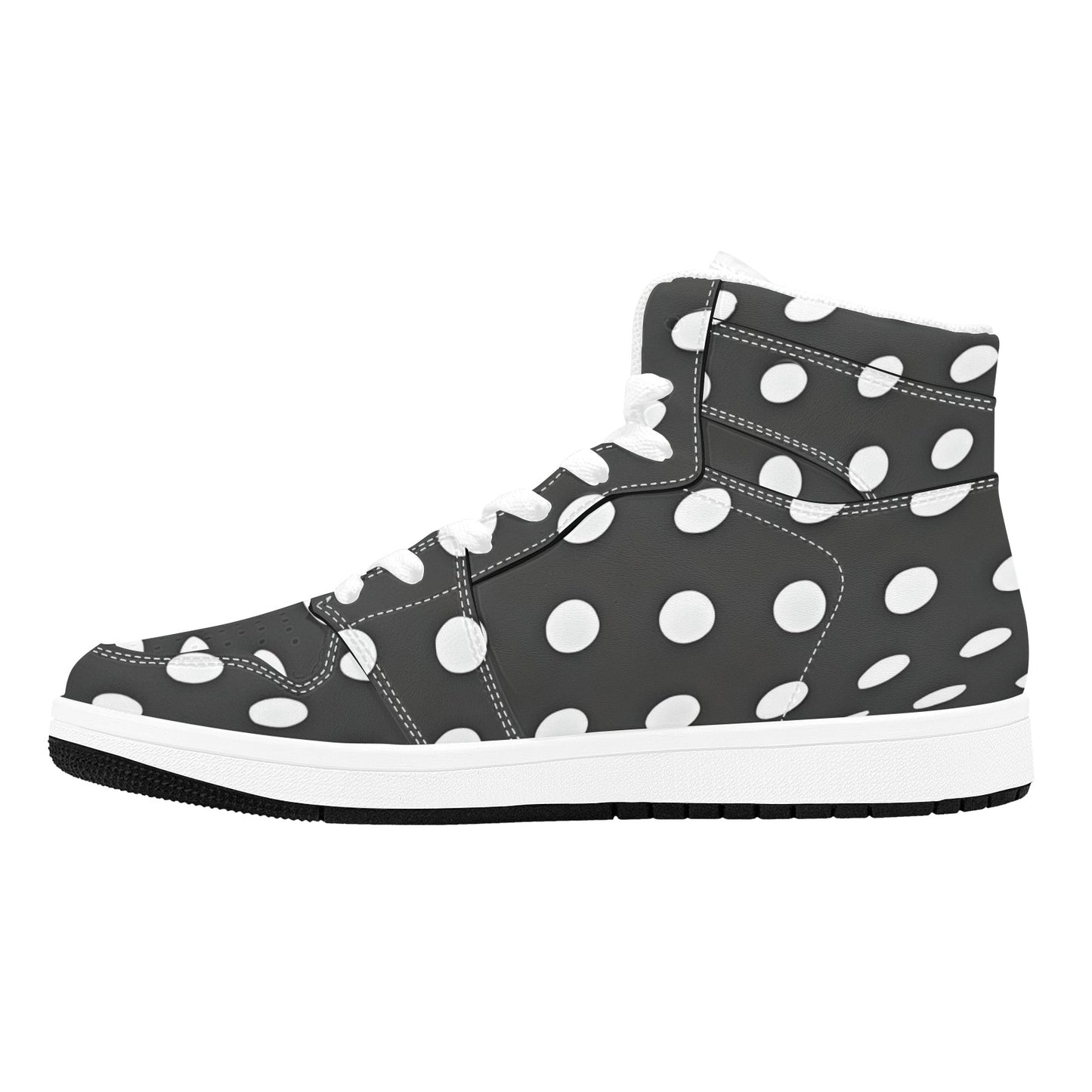 Gray High Top Sneakers White Dots High Top Sneakers Men's High Top Sneakers